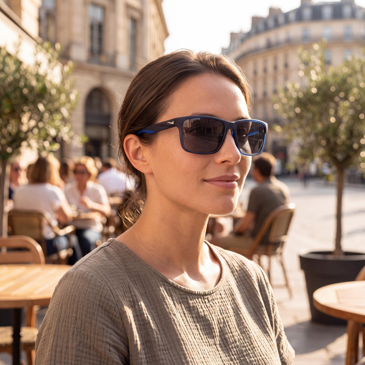 Nike Nkif2488xn Unisex Modern Sunglasses with Acetate Frame and Polycarbonate Lens in Midnight Navy/Silver 59mm, Photo 6