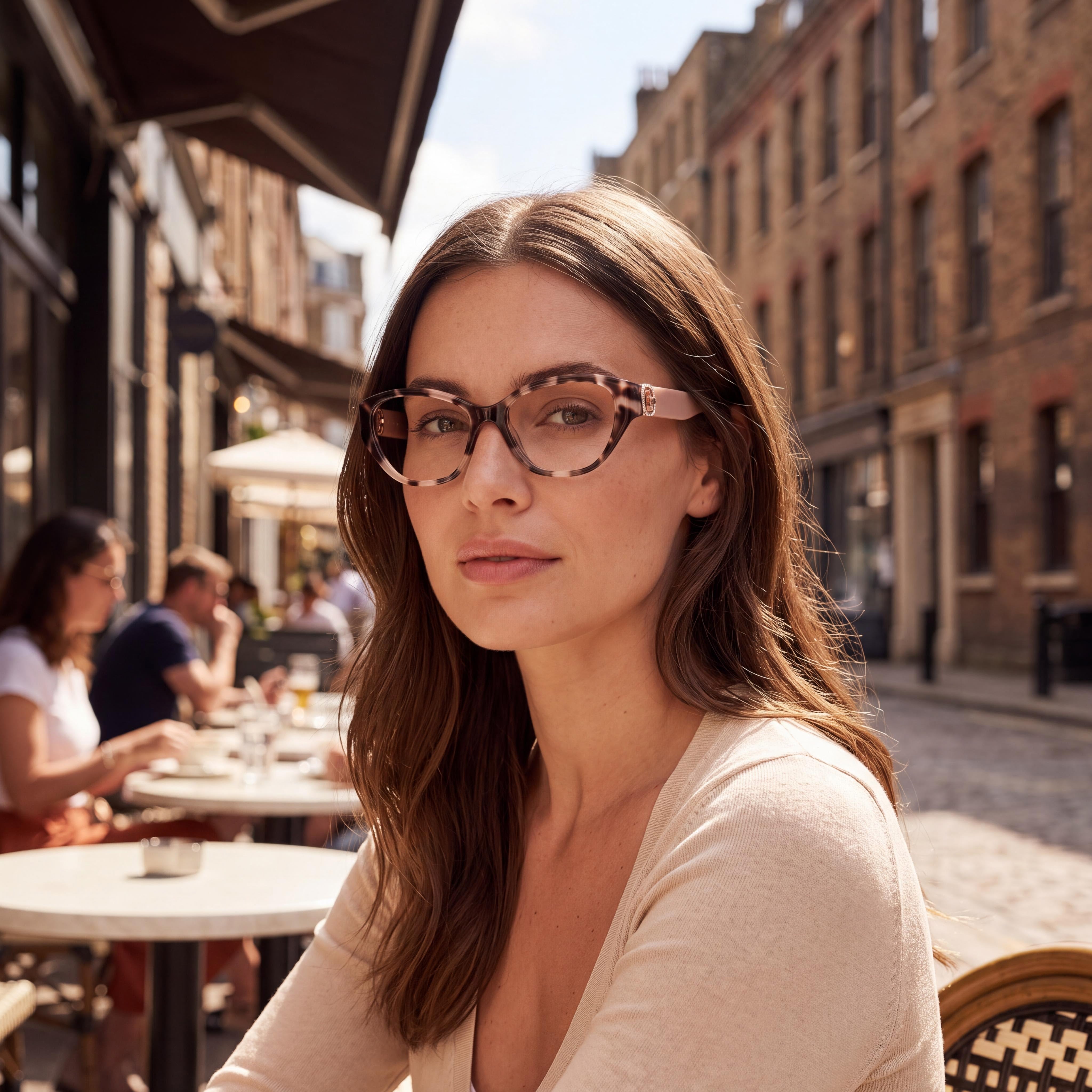 GUESS Gu50119 Women's Plastic Frame Non- Eyewear, Havana Light Pink, 51mm, Photo 6