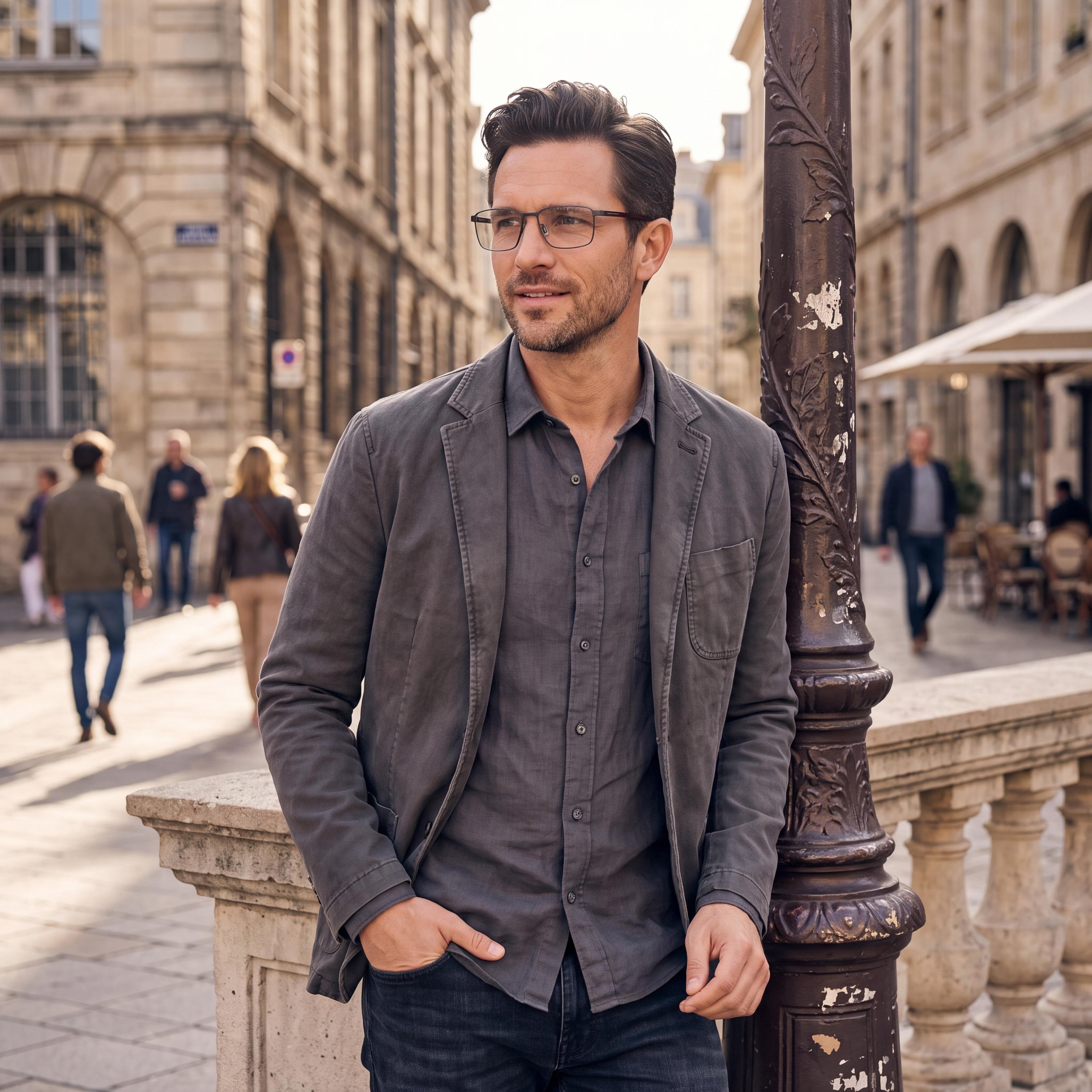 Porsche Design Modern Men's Eyeglasses with Black Plastic Frame and Transparent Polycarbonate Lenses, 55mm Lens Width, Photo 5