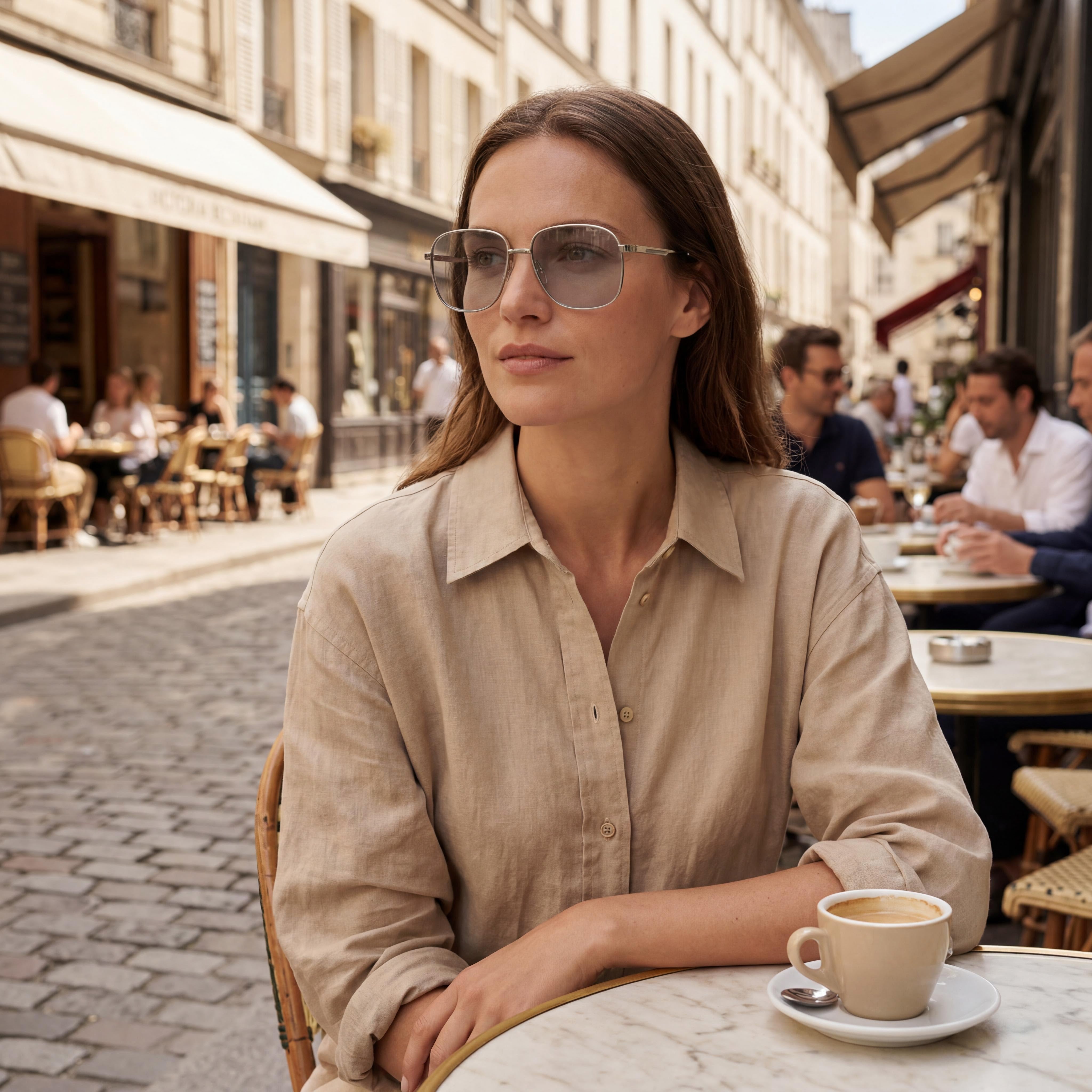 Gafas Victoria Beckham Modern VB2134 para mujer con montura de metal plateado y lentes de policarbonato plateado, tamaño 56 mm, Photo 6