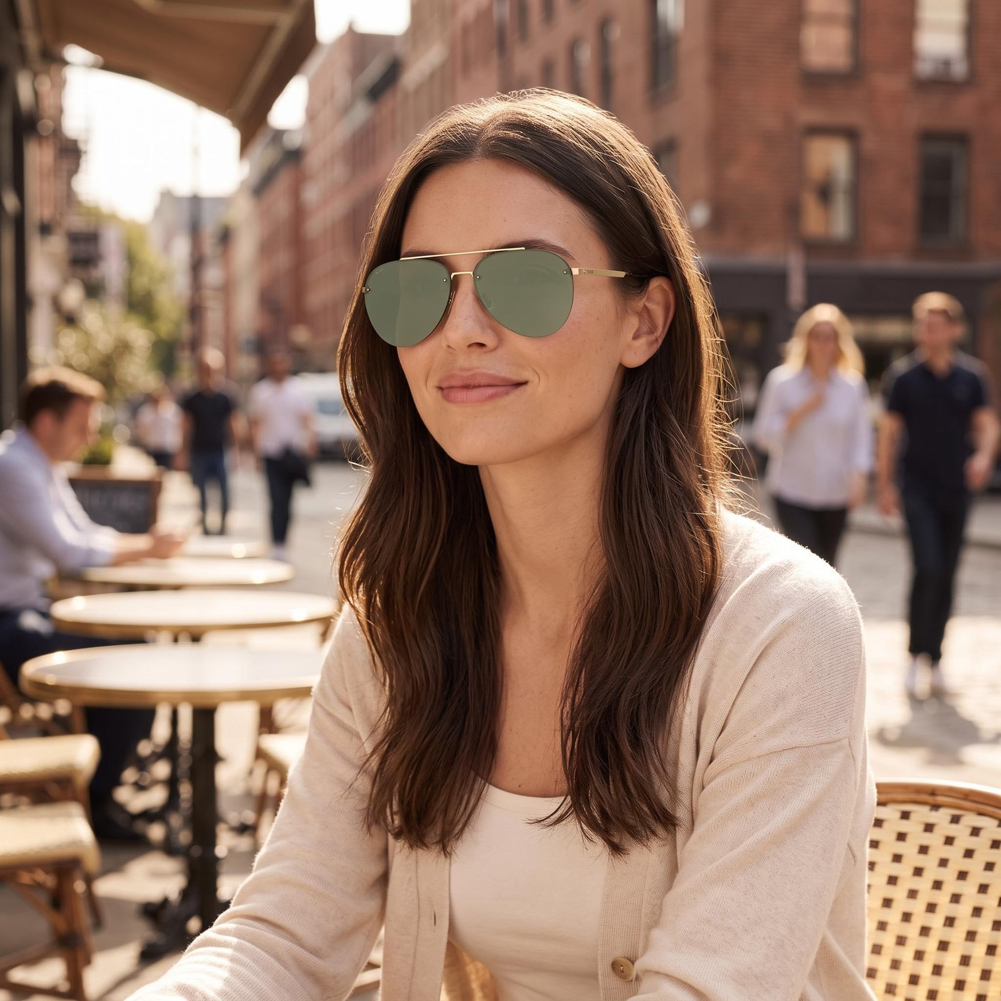 Gafas de sol HUGO BOSS para mujer con montura metálica moderna, lentes de policarbonato dorado mate con protección UV, ancho de la lente 62 mm, Photo 5