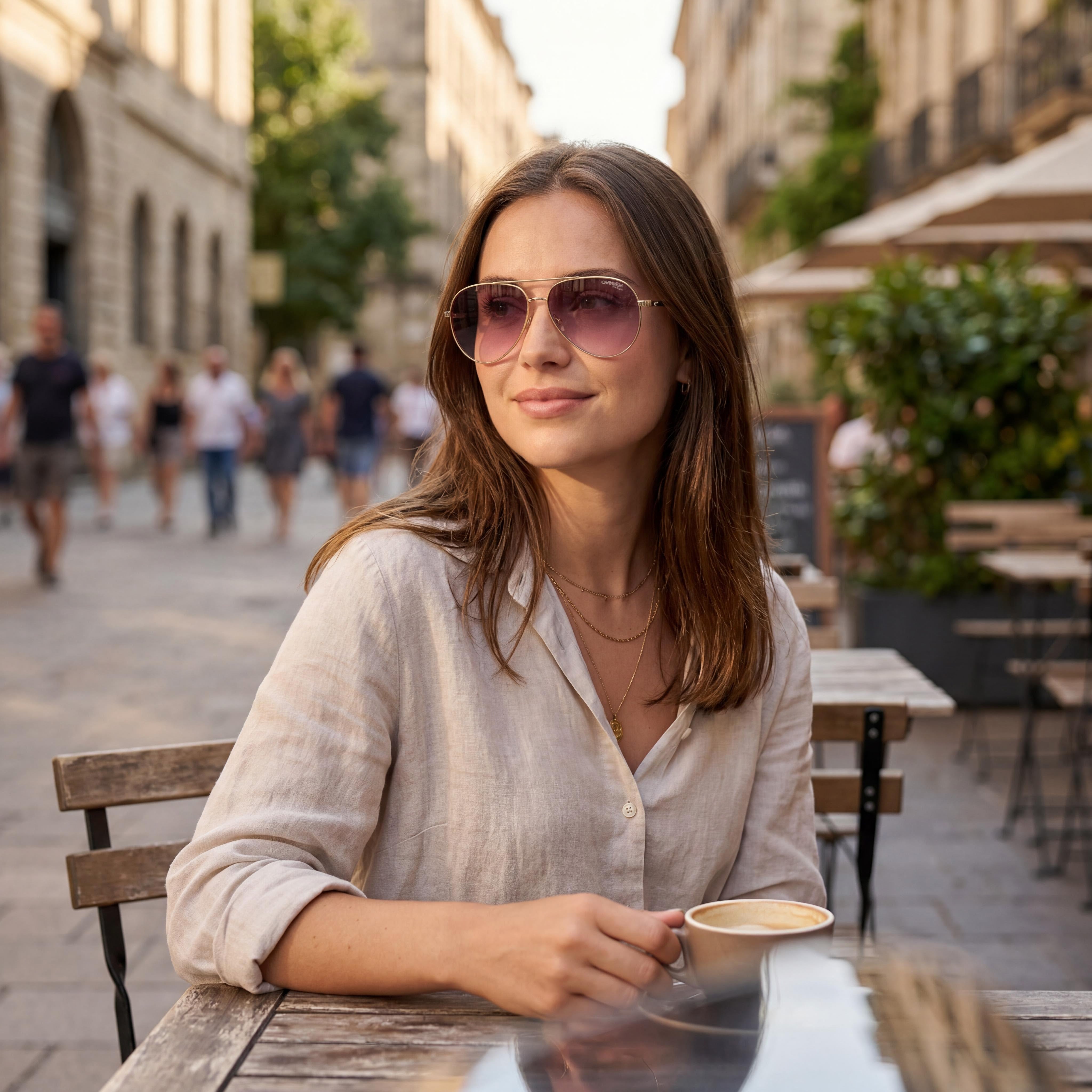 Gafas de sol para mujer Carrera Carrera 3005/S de acero inoxidable, doradas, burdeos, con lentes rosas sombreadas burdeos de 63 mm, protección UV, Photo 5