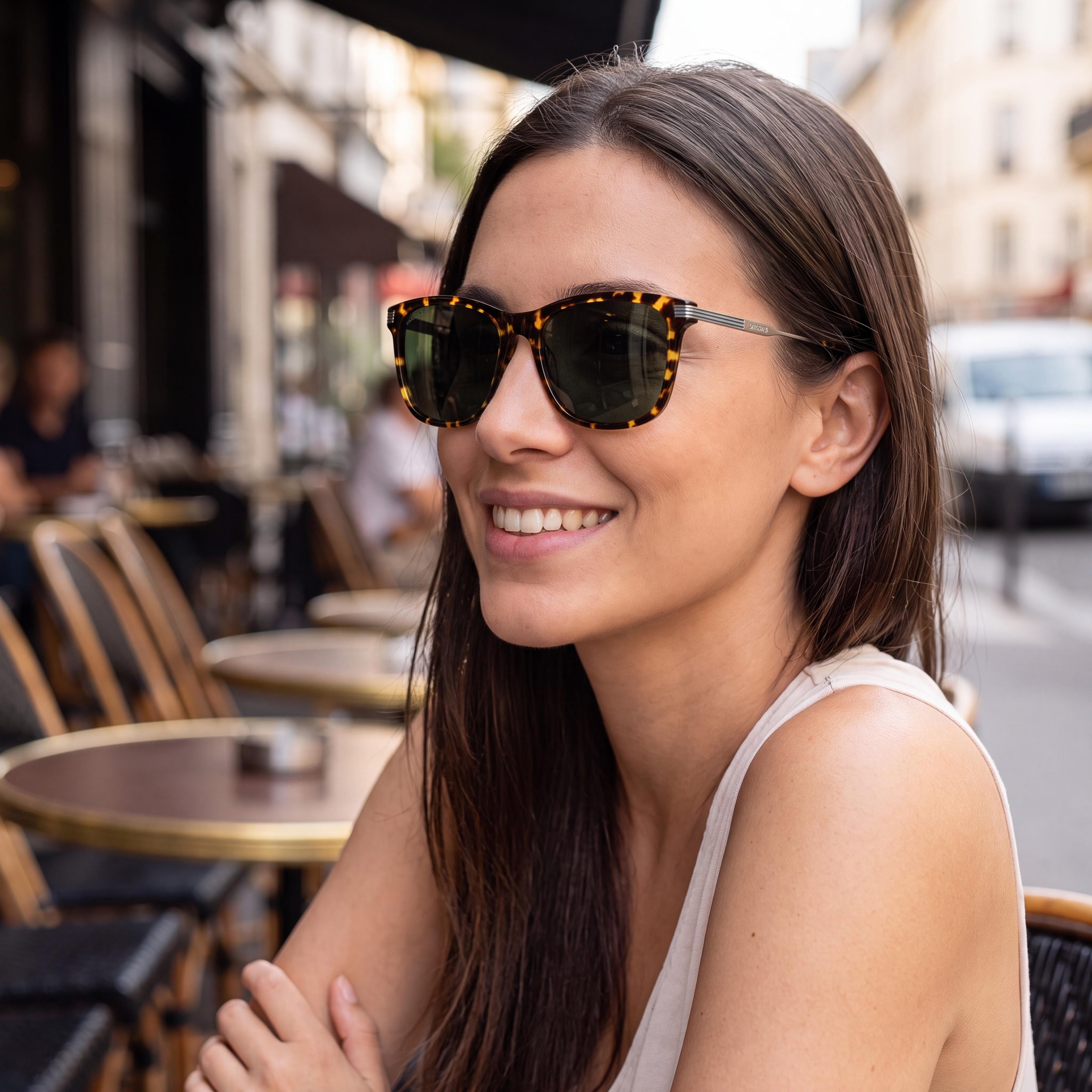 Lacoste Classic Rectangular Unisex Sunglasses with Dark Havana Plastic Frame and UV Protection 56mm, Photo 5