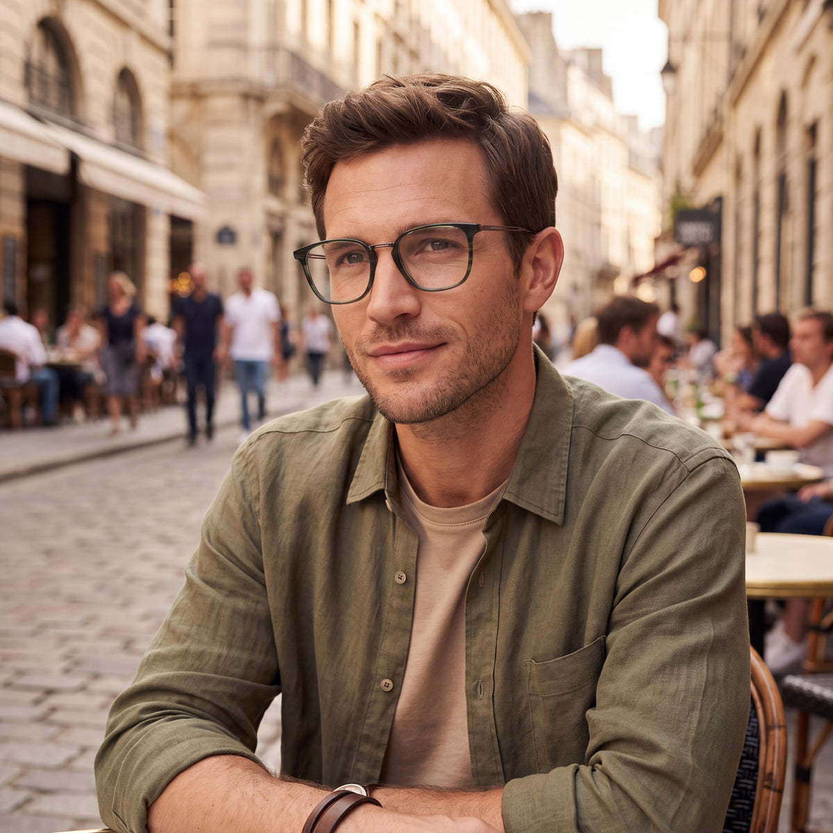 Lacoste Casual Men's Havana Frame with Transparent Plastic Lenses Ophthalmic Eyeglasses 52mm Lens Width, Photo 6