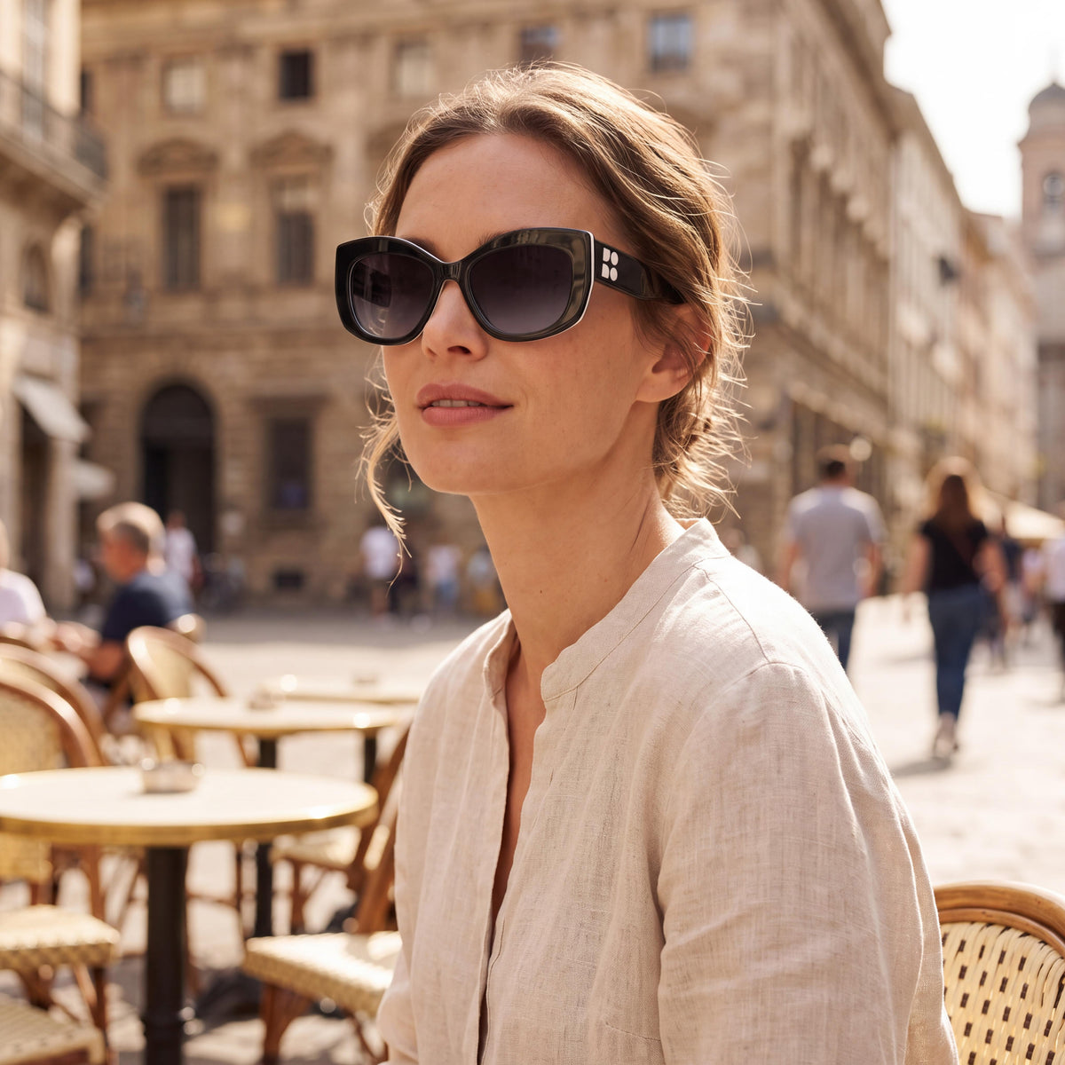 kate spade new york Frida/G/S Women's Black ECO ACETATE Rectangular Gradient Dark Grey Shaded Sunglasses 54mm, Photo 6