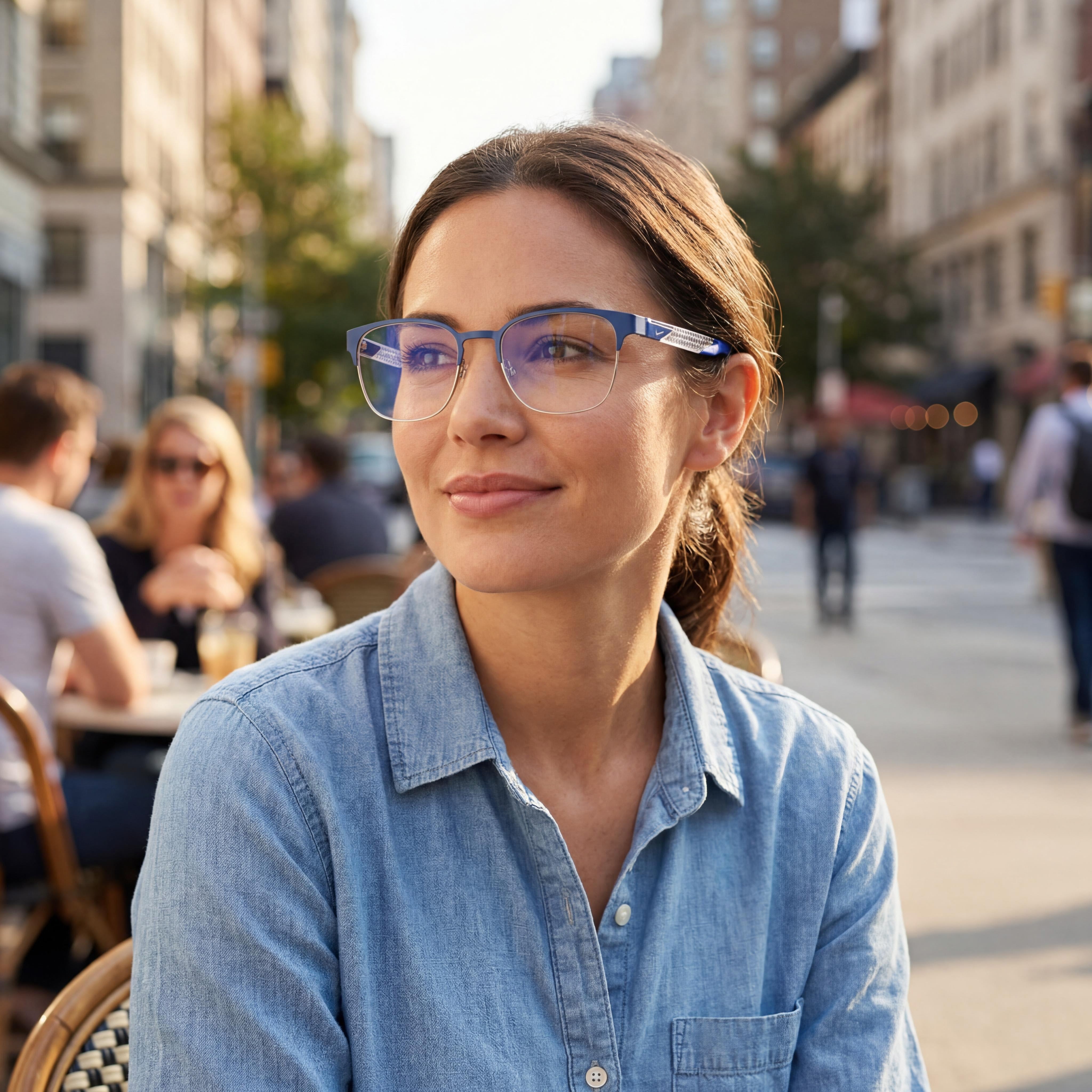 Nike 8156 Unisex Eyeglasses featuring an Acetate Frame in Matte Blue Void and Polycarbonate Lenses 52-19-140, Photo 4