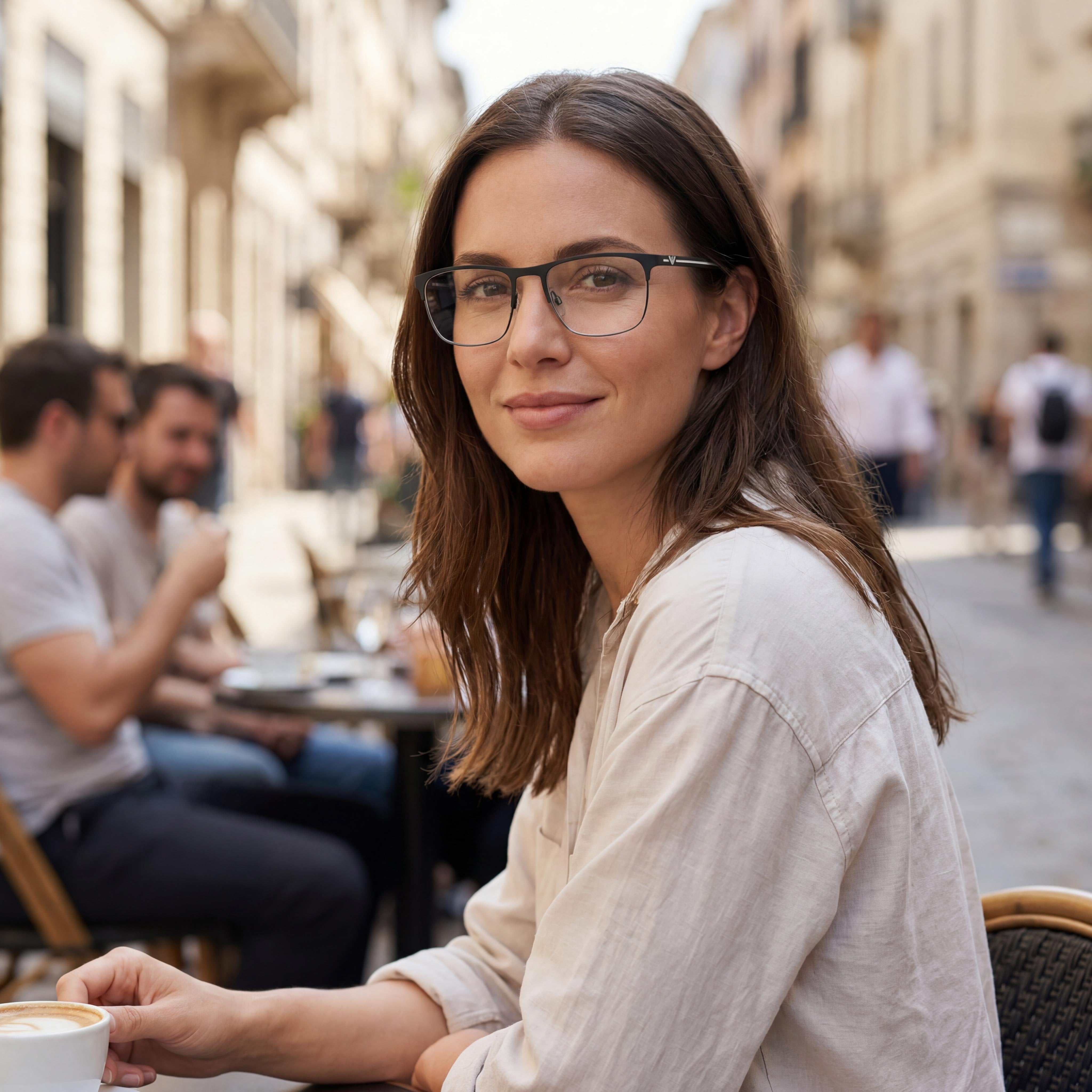 Emporio Armani Ea1079 Square Full Rim Rubber Black Non-Polarized Lens Optical Eyeglasses, Lens Width 55mm, Photo 4