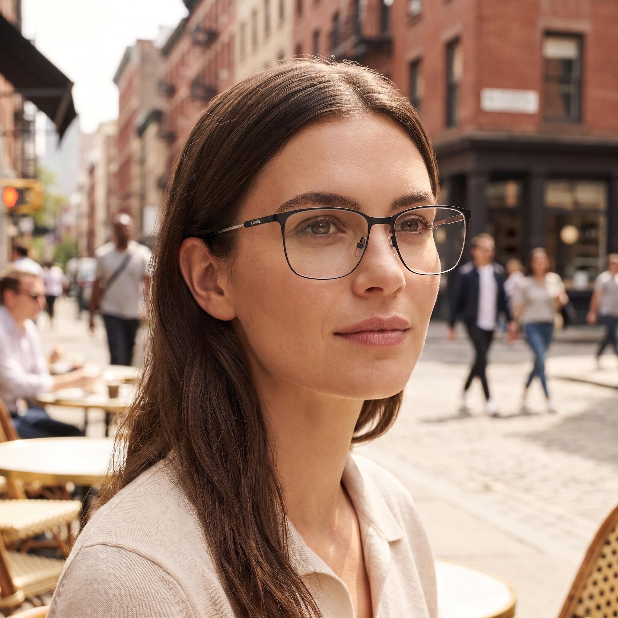 Lacoste Modern Unisex Matte Dark Grey Acetate Frame Optical Eyeglasses with 55mm Lens Width, Photo 6