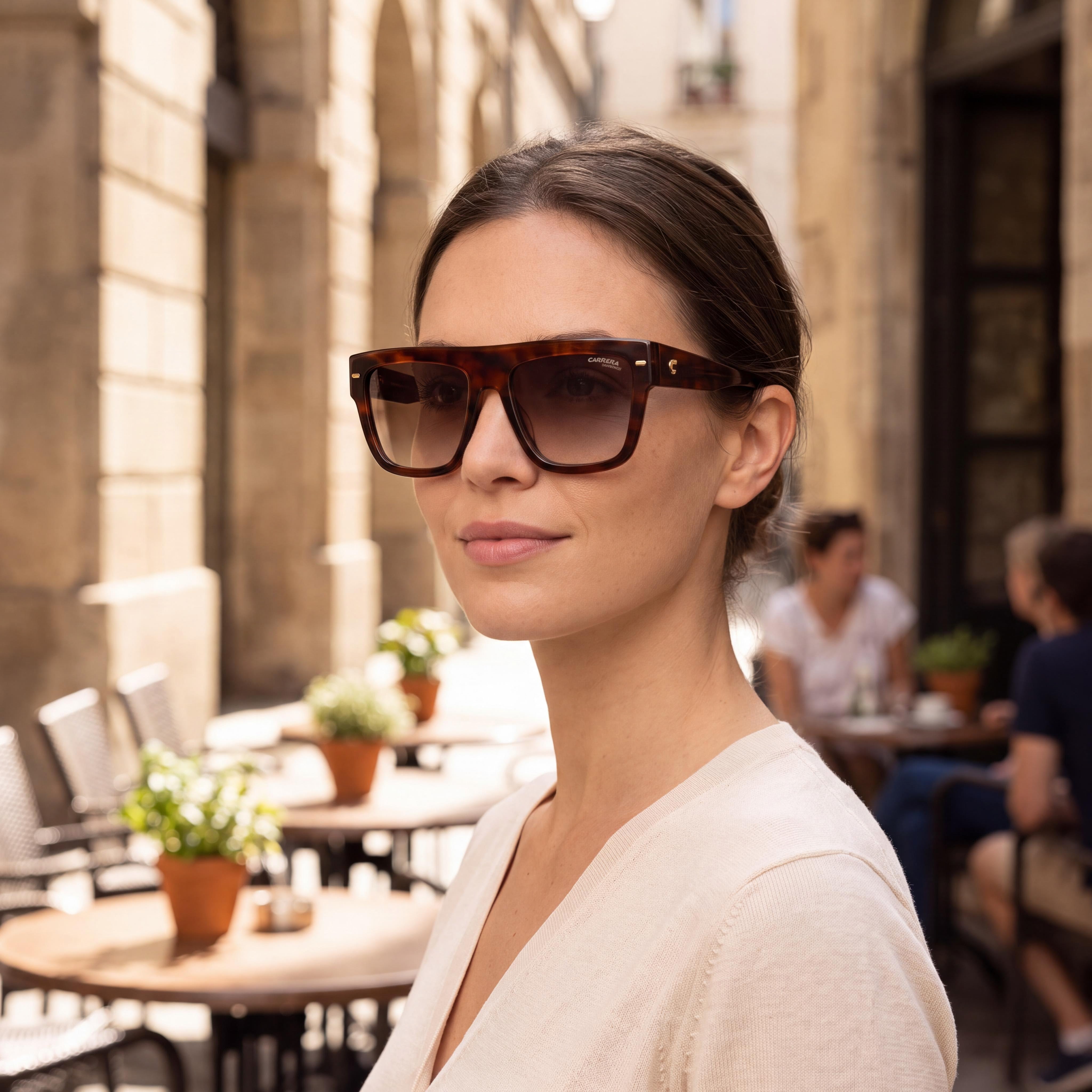Carrera 3016/S Women's Brown Horn Polycarbonate Frame 55mm Non-Polarized UV Protection Sunglasses, Photo 6