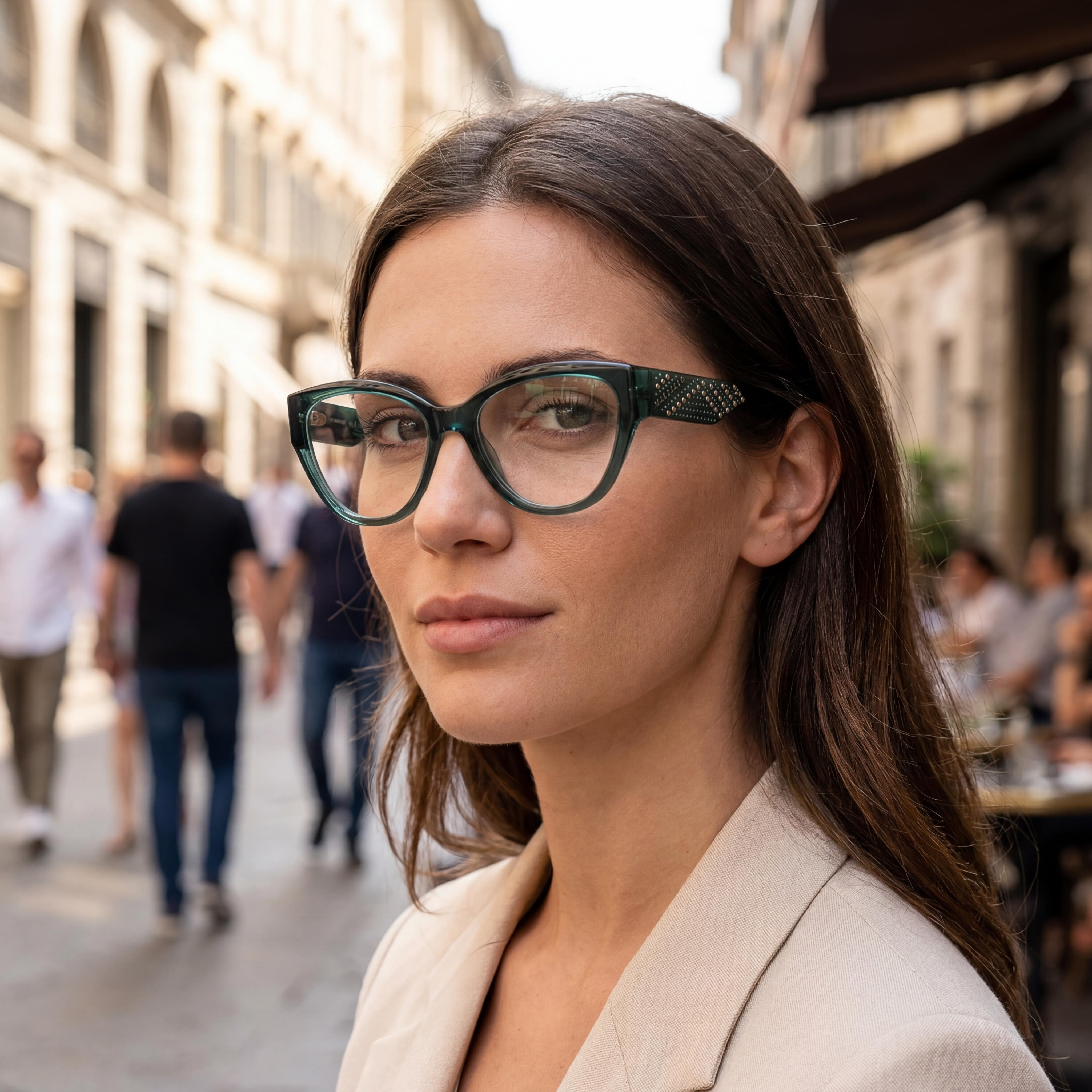 GUESS by Marciano Gm50018 Women's Dark Green Plastic Eyewear, Lens Width 54mm, Bridge 17mm, Temple 140mm, Photo 4