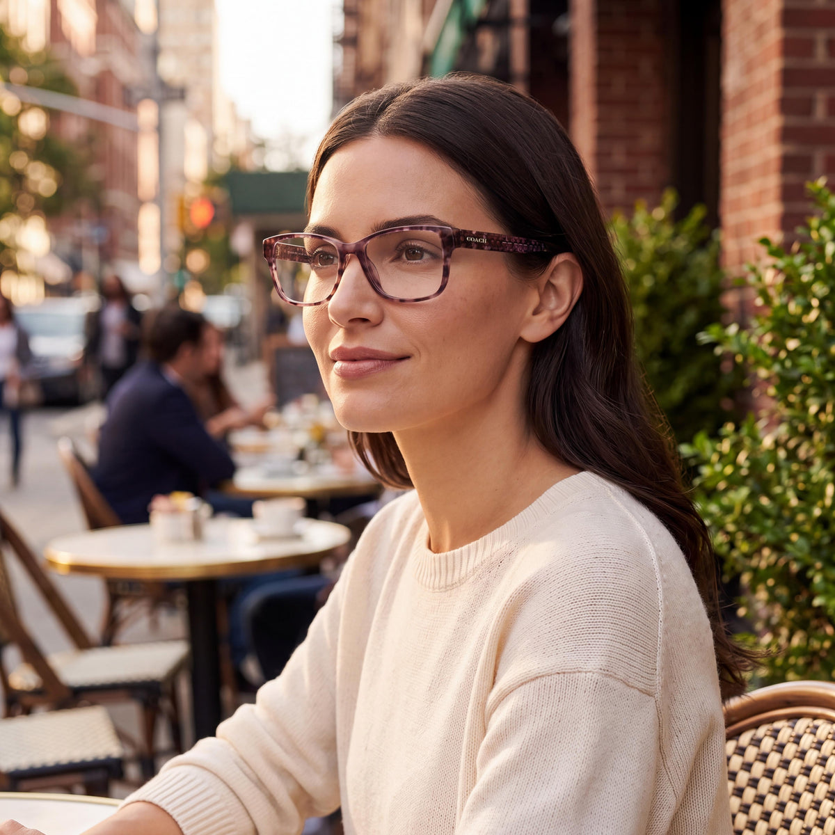 Coach Hc6208u Women's Rectangle Petal Tortoise Plastic Frame Universal Fit Prescription Ready Eyeglasses 54mm, Photo 5