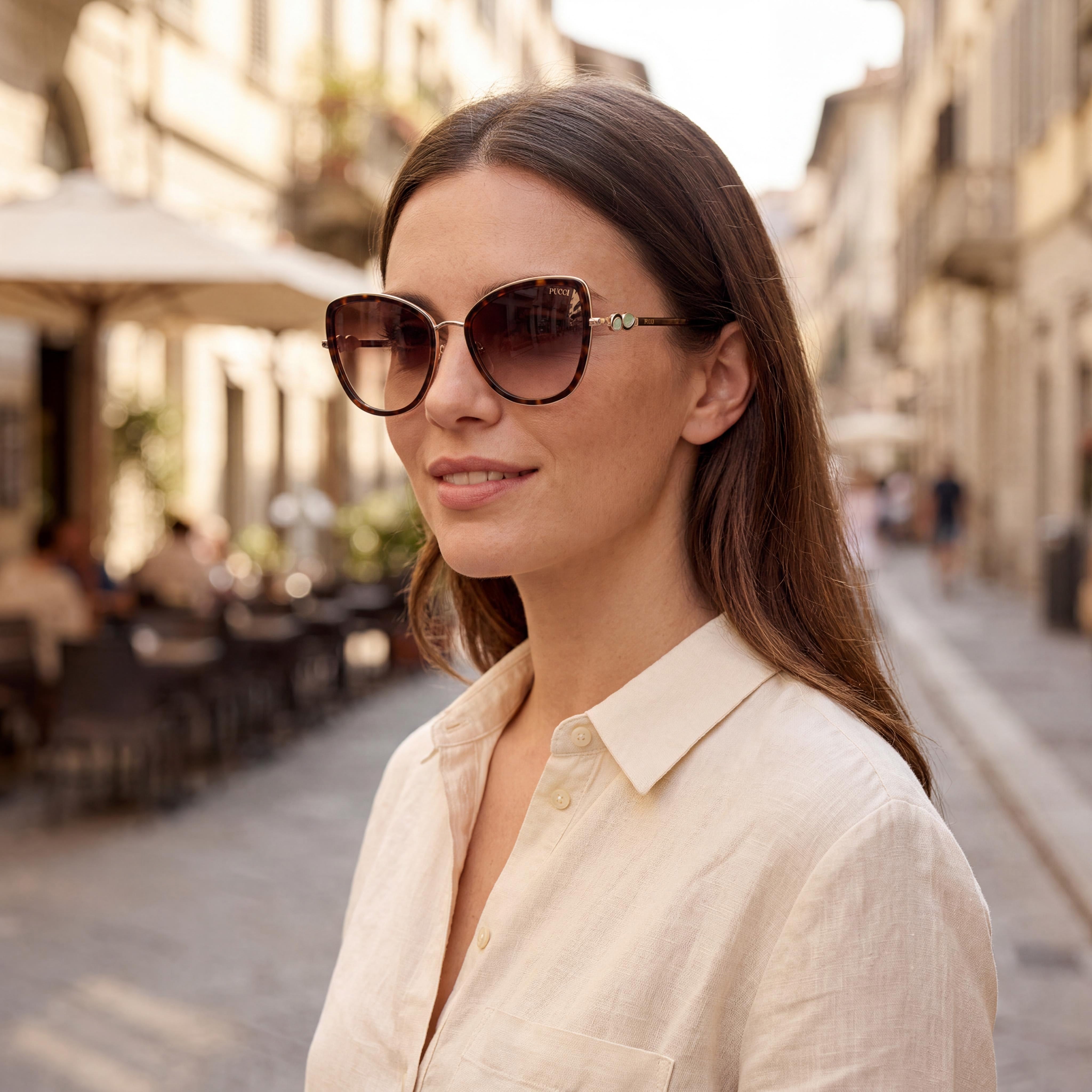 Emilio Pucci Modern Women's Metal Frame Polycarbonate Non-Polarized Sunglasses Size 57-57-140mm, Photo 5