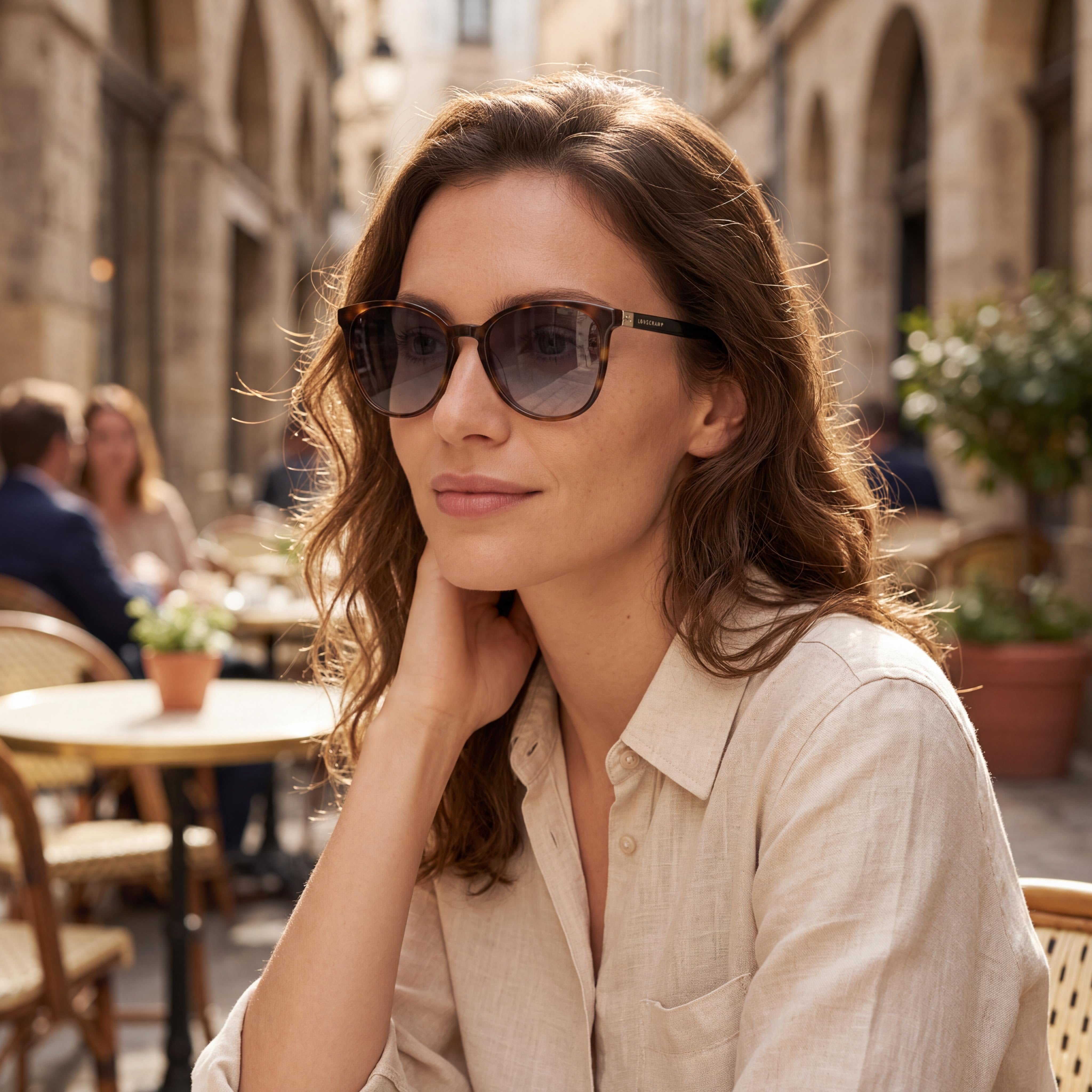 Longchamp LO647S Women's Sunglasses with Havana Blue Alloy Steel Frame and UV Protection, 53mm, Photo 5
