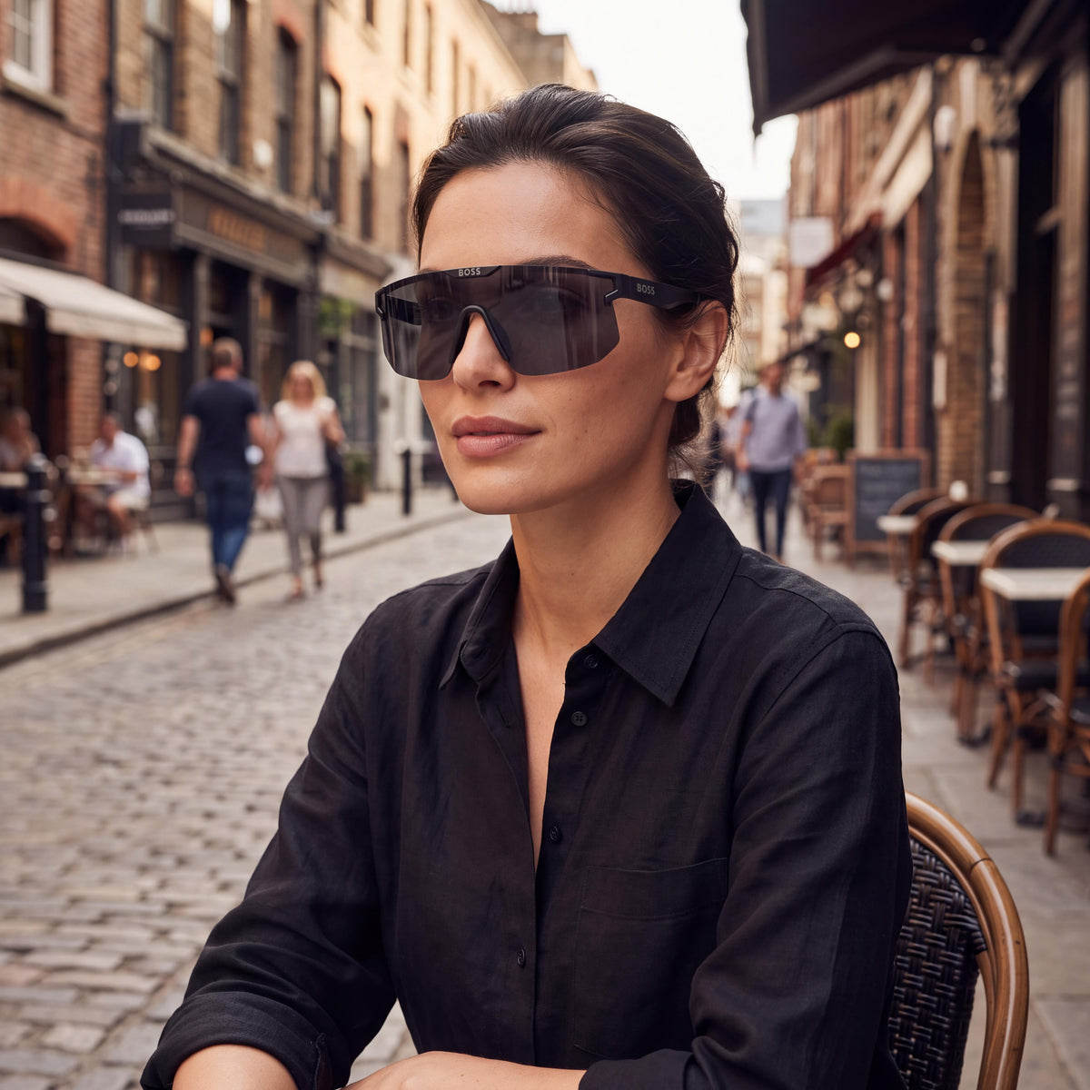 Hugo Boss Boss 1500/S Unisex Matte Black Grey ECO POLYAMIDE Frame Grey High Contrast Non-Polarized UV Protected Sunglasses 99-01-125, Photo 5