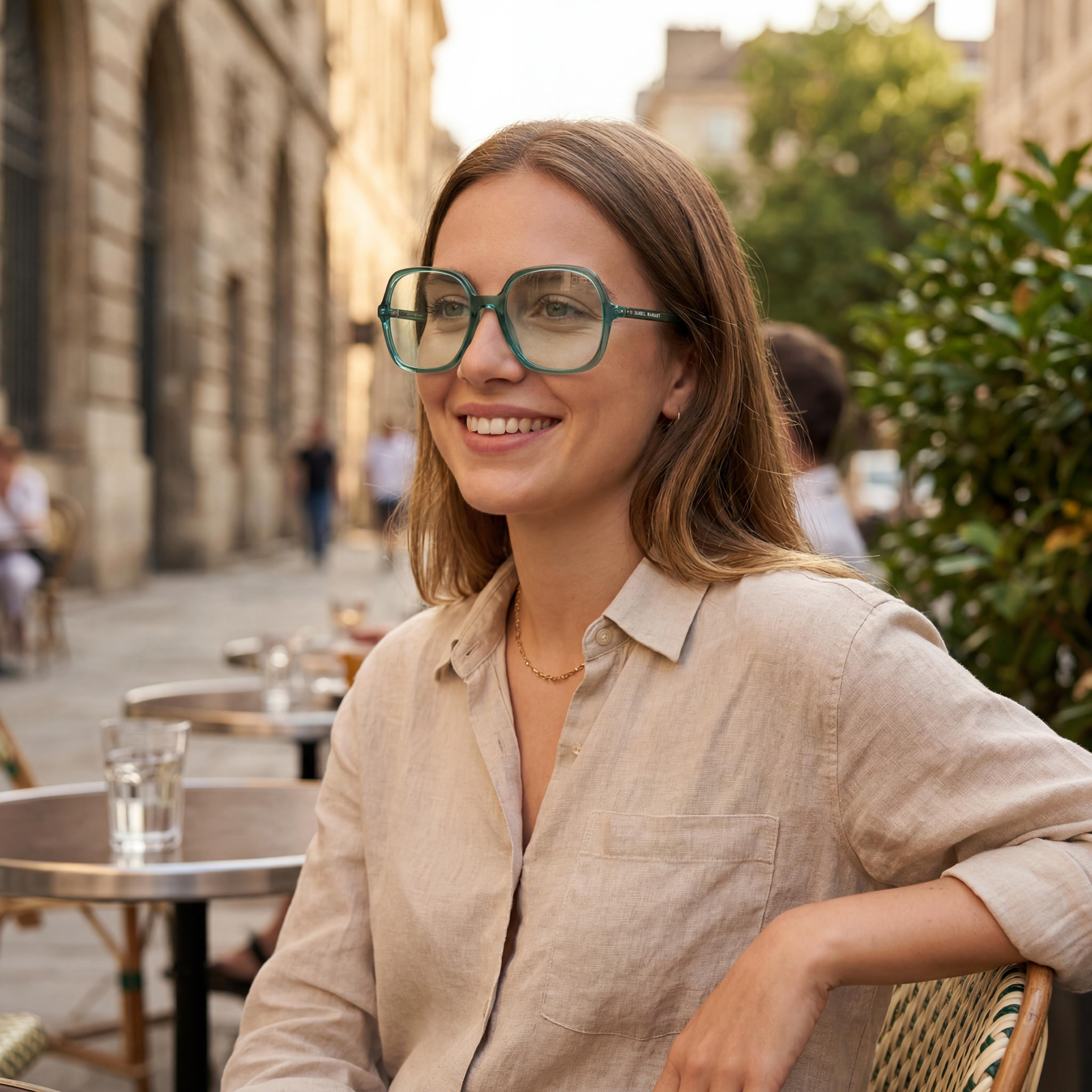 Isabel Marant Im 0087 Women's Teal Sunglasses with Acetate Frame and Polycarbonate Lenses, 54mm Lens Width, Photo 6