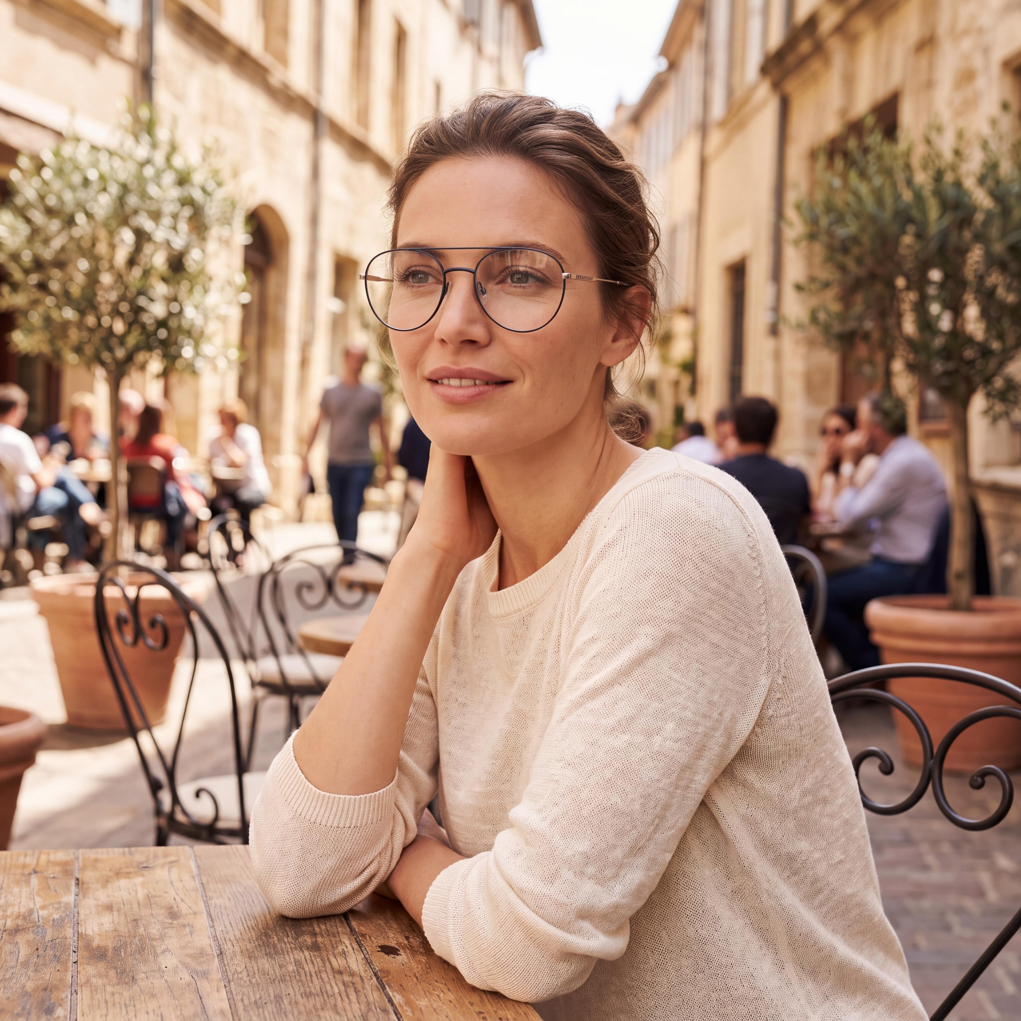 Gafas de sol modernas DKNY para mujer con montura de acero de aleación en dorado azul marino y lentes de policarbonato en dorado azul marino, 51 mm, Photo 4