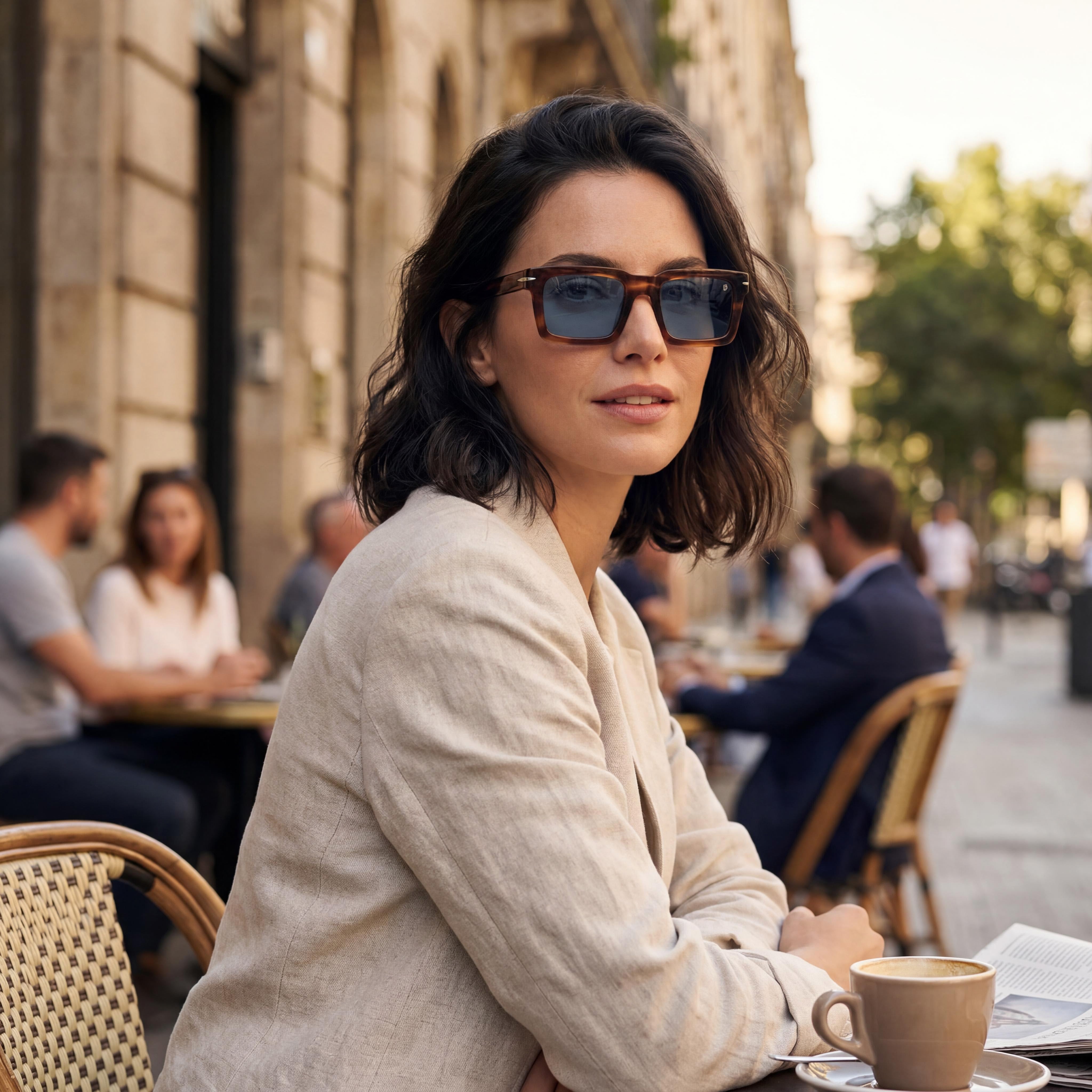 David Beckham DB 7126/S Unisex Casual Style Brown Horn Acetate Frame Sunglasses with UV 400 Protection 51mm, Photo 6
