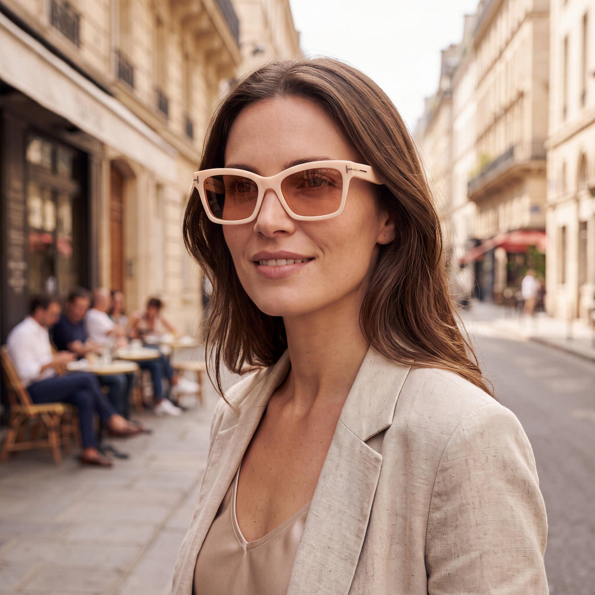 Tom Ford Mikel FT1085 Women's Multi-Coloured Acetate Sport Sunglasses with Violet Pink Mirror Non-Polarized Lenses 54mm, Photo 4