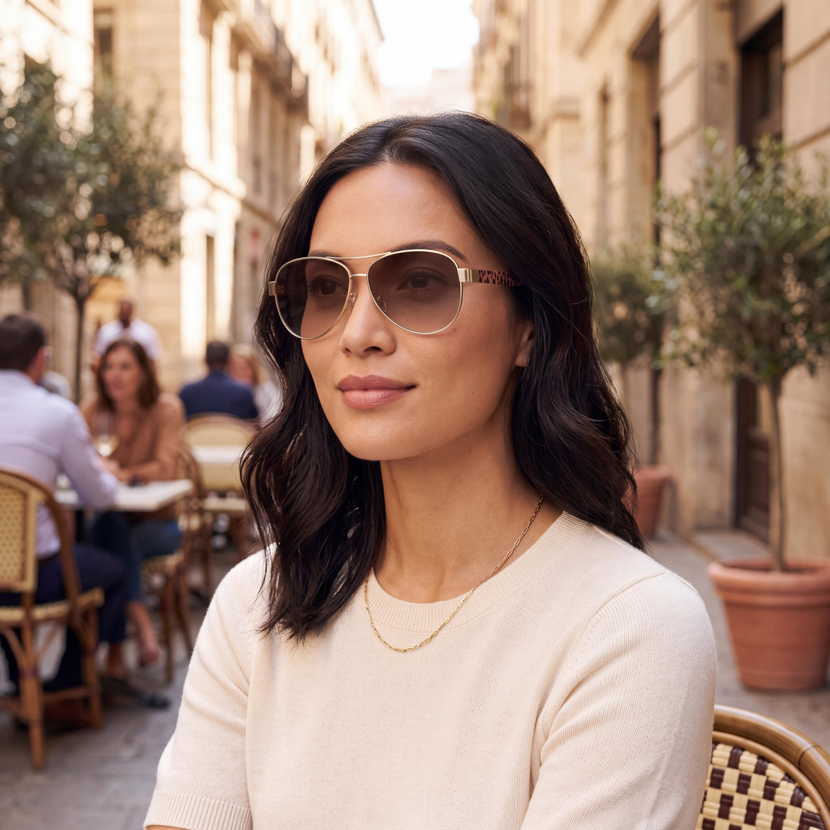kate spade new york Dalia2/S Pilot Women's Gold Beige Stainless Steel Sunglasses Brown 100% UV Protection 58mm, Photo 4