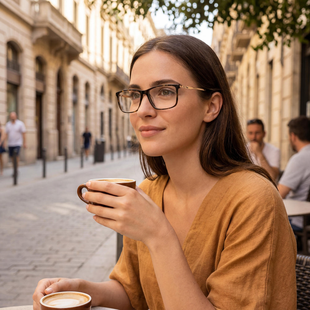 Gafas Fila Classic Unisex con Montura de Combinación Acetato-Metal en Habana Oscuro Brillante 54mm