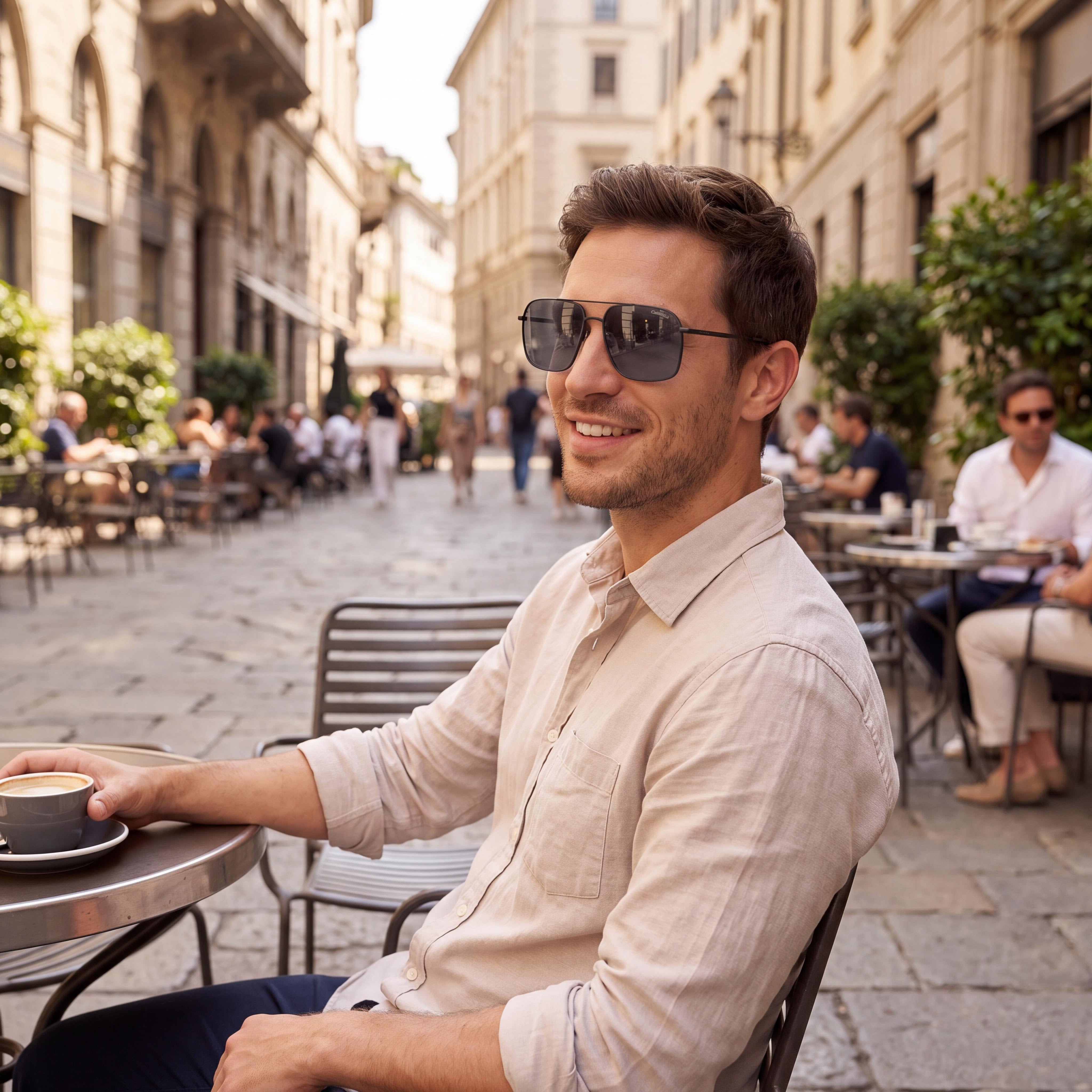 Carrera Casual Men's Matte Black Stainless Steel Grey Polarized UV 400 Sunglasses 59-16-145, Photo 4