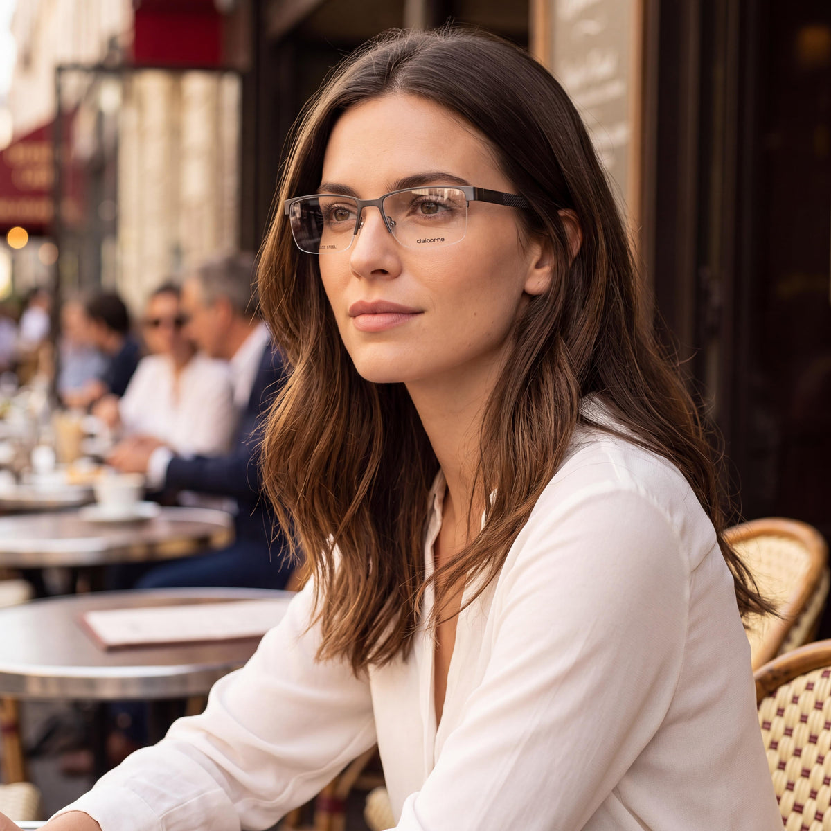 Gafas graduadas de metal para mujer Liz Claiborne Cb 246, color rutenio, ancho de lente 55 mm, ancho de puente 17 mm, longitud de varilla 145 mm, Photo 3