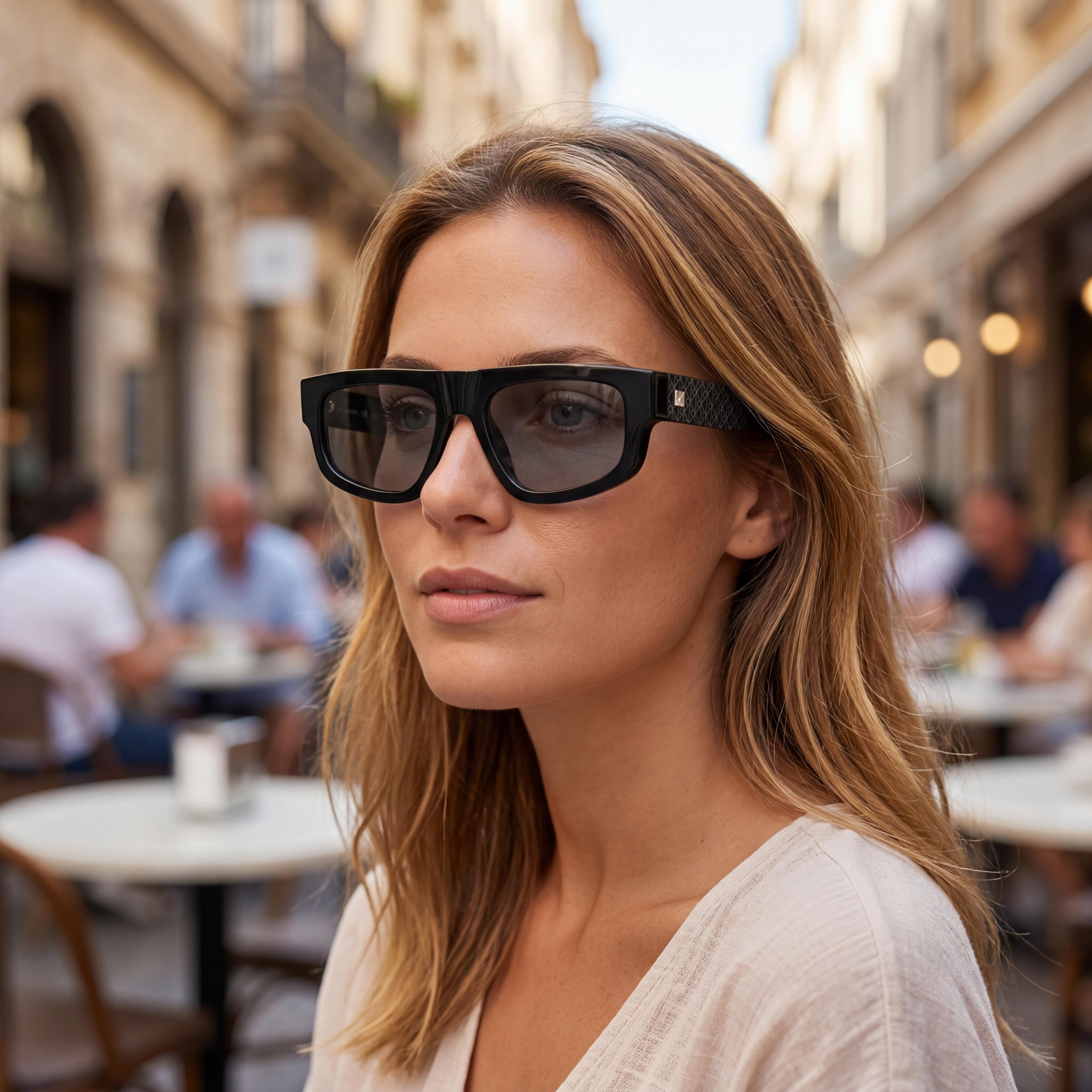 Calvin Klein Ck25539s Unisex Black Acetate Renew Rectangular Sunglasses, Smoke UV Protection Non-Polarized Lenses 54mm, Photo 6