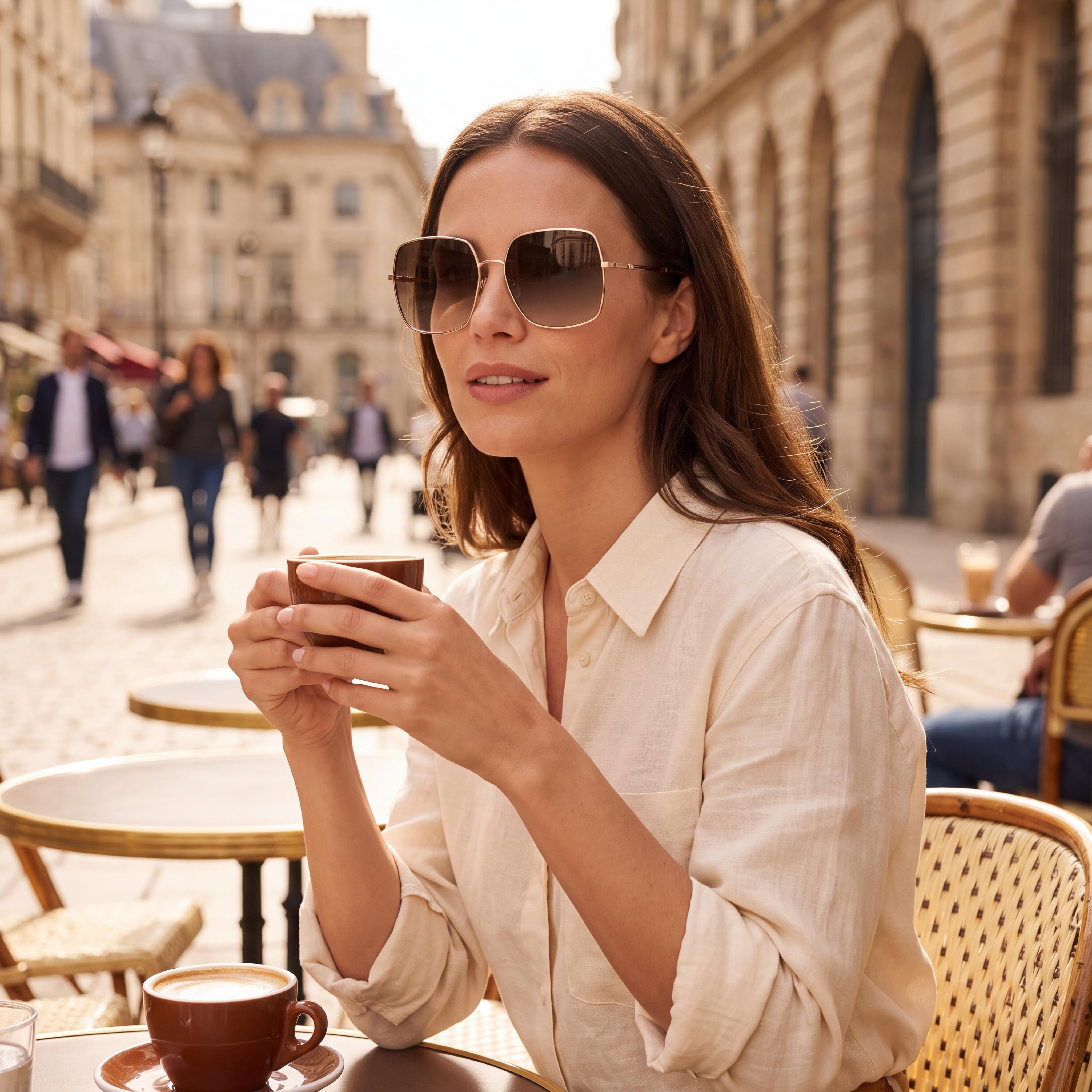 Carolina Herrera HER 0139/S Women's Classic Gold Copper Brown Shaded Metal Frame Gradient Brown Shaded Non-Polarized 60mm, Photo 3