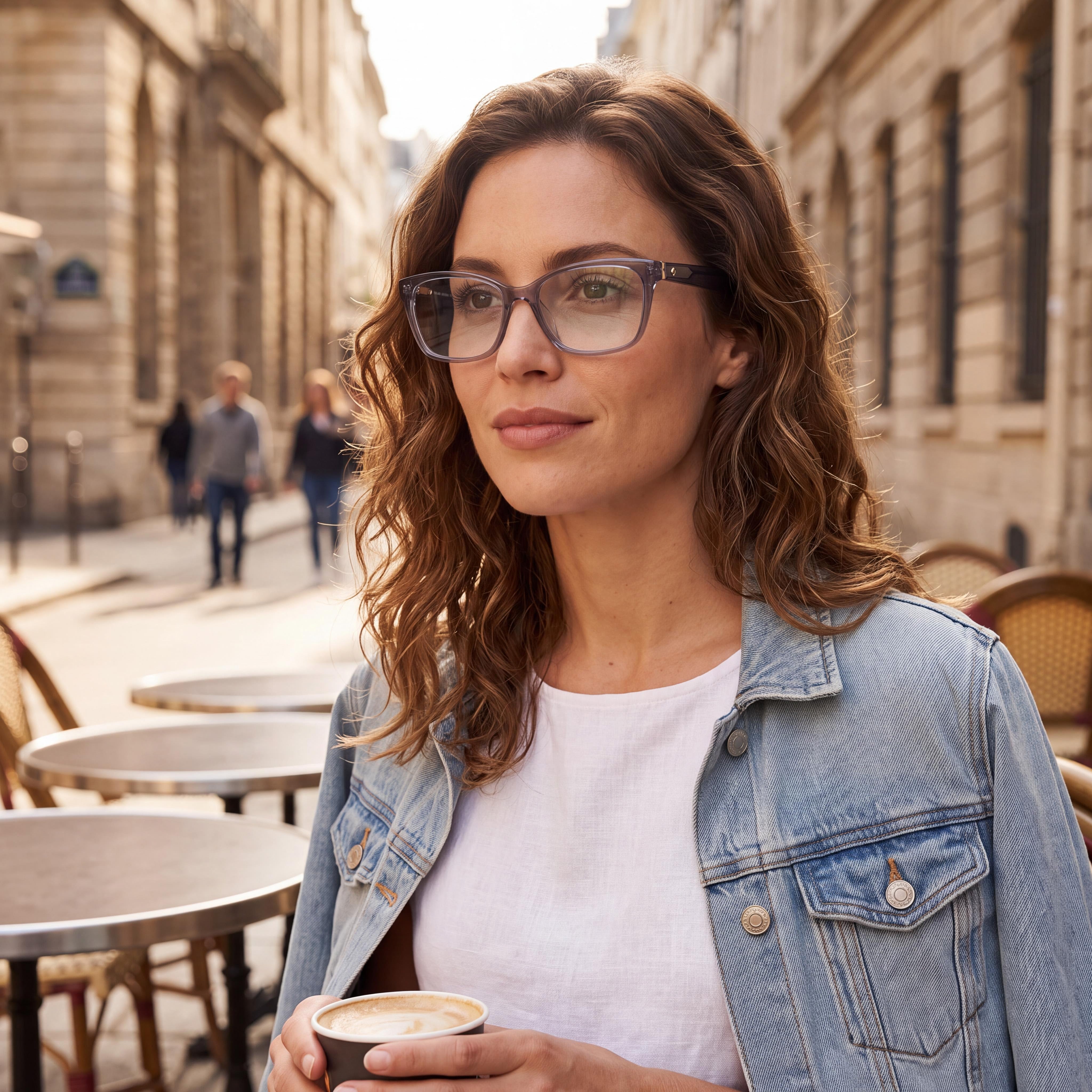 kate spade new york JERI Women's Acetate Square Full Rim Transparent Grey Frame 52mm Eyeglasses, Photo 4