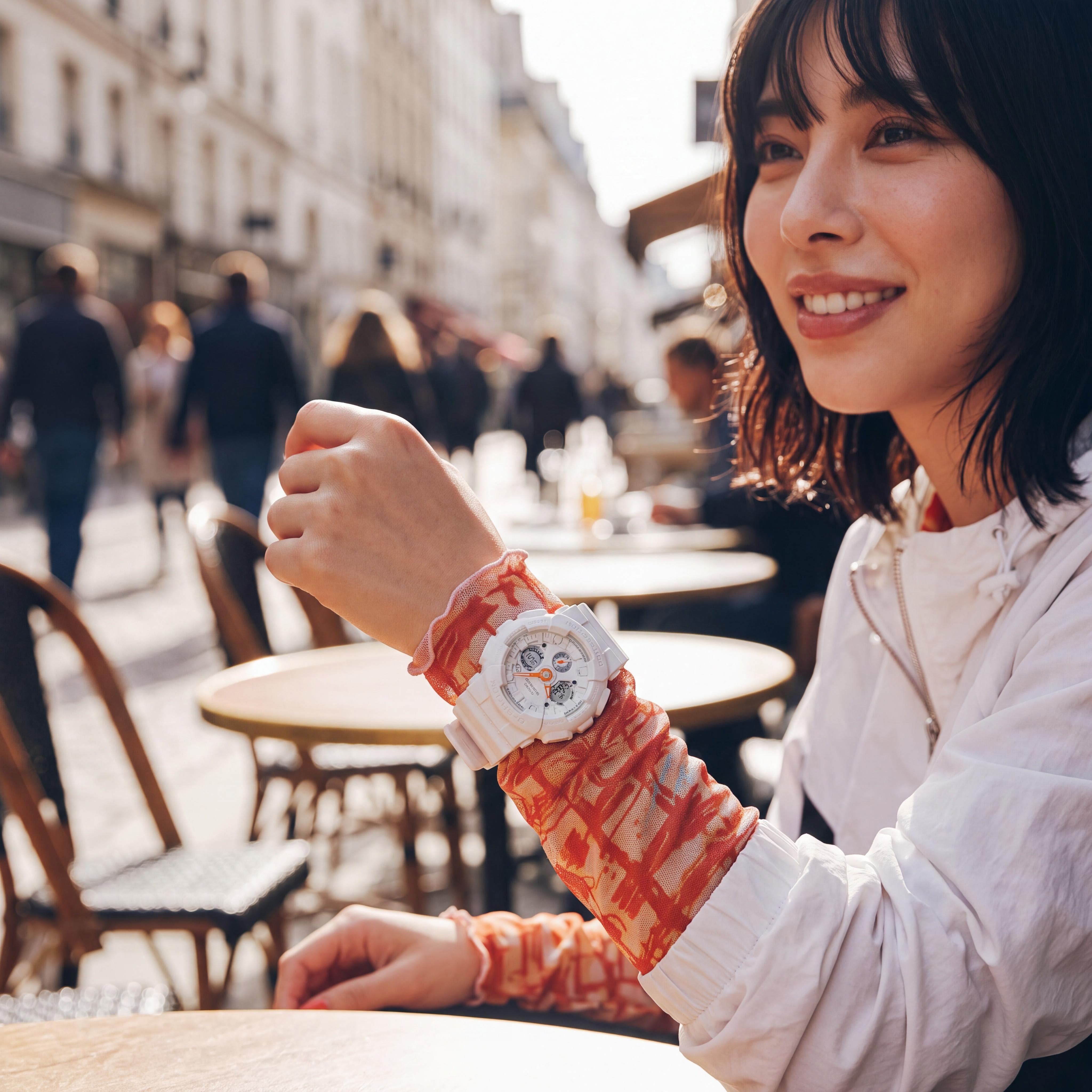 Casio S120 Women's White Orange World Time Shock Resistant 20 ATM Water Resistant Anti-Magnetic Watch, Photo 4