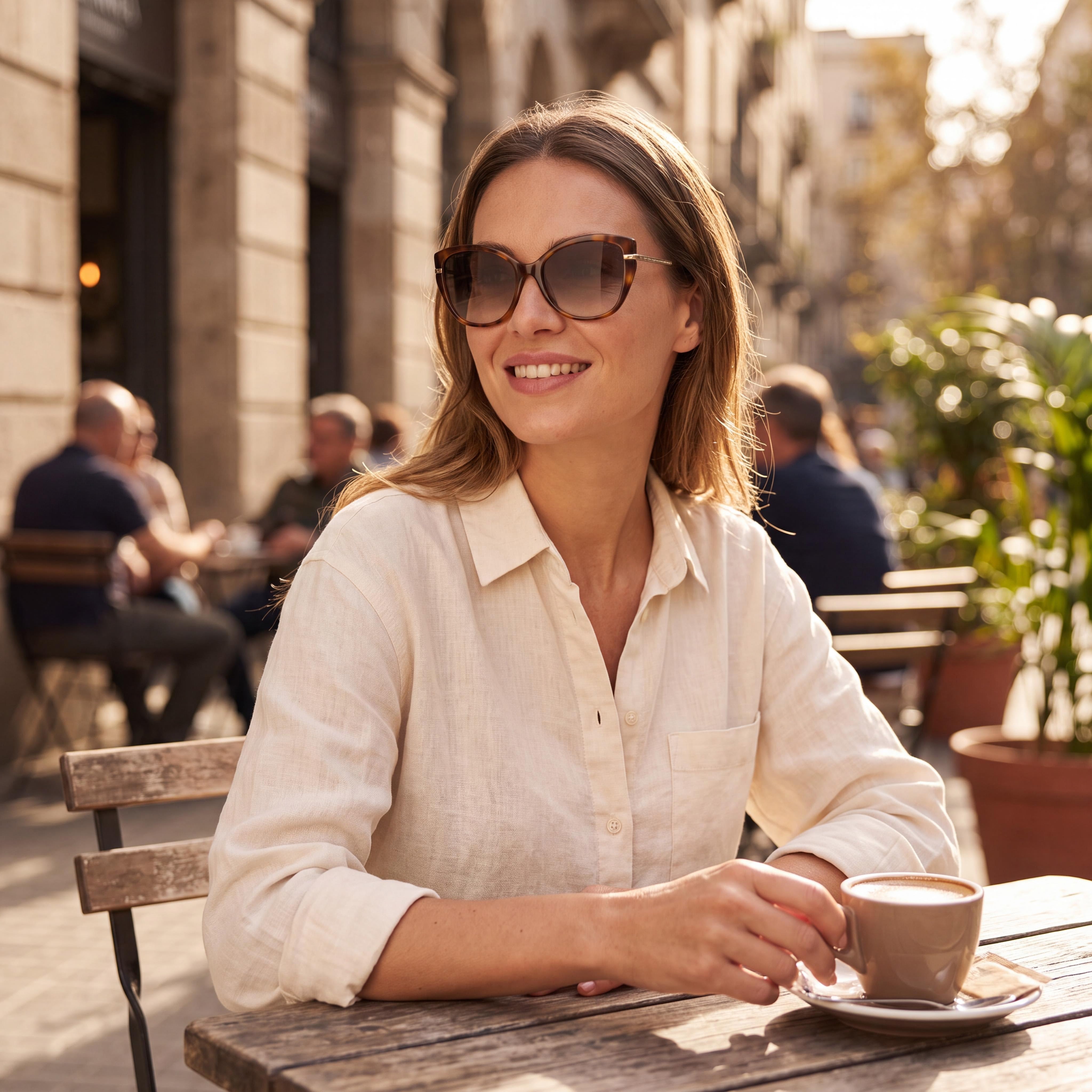 Gafas de sol Longchamp LO627S para mujer, montura de plástico con diseño de mariposa Havana, color marrón degradado, protección UV 100 %, 57 mm, Photo 4