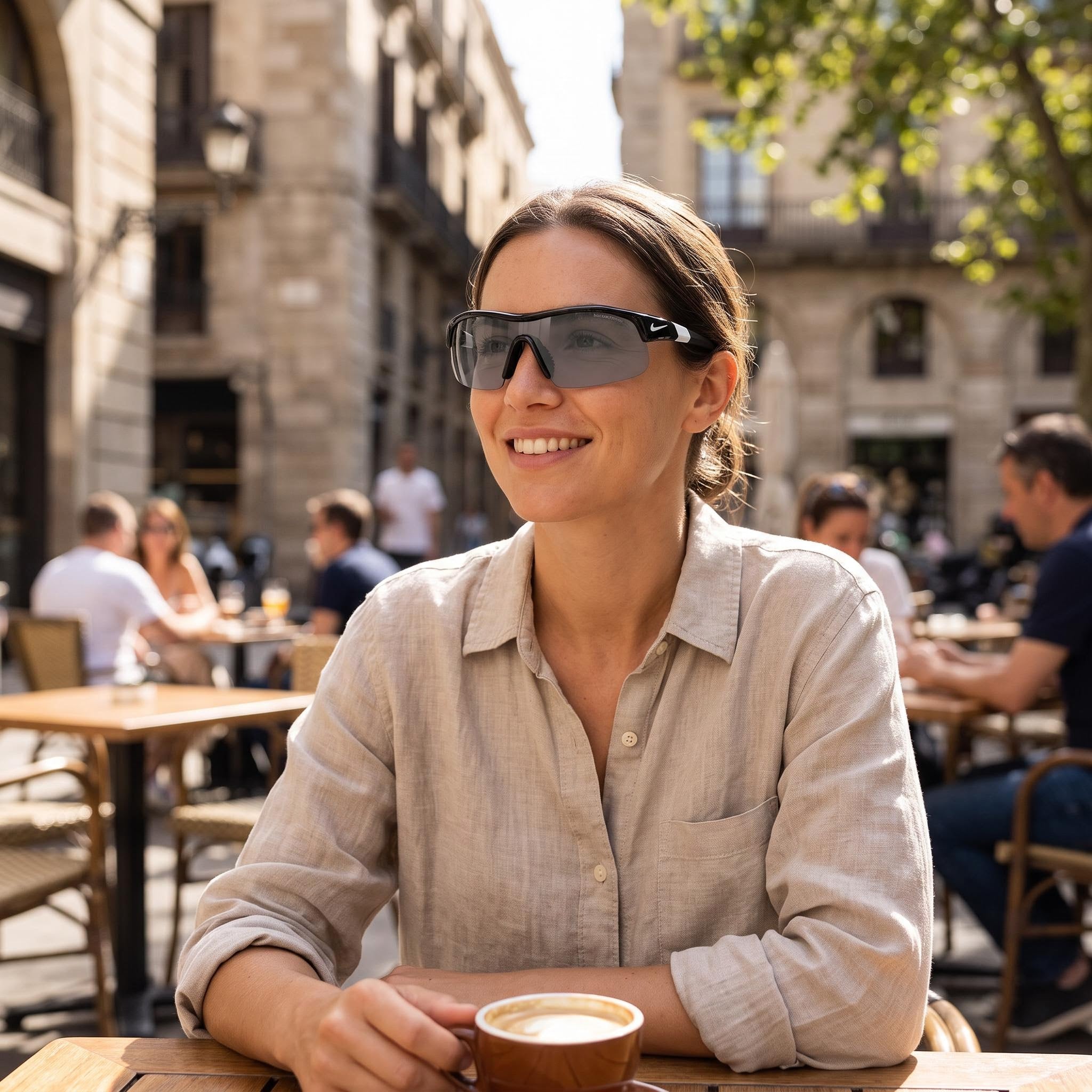 Gafas de sol unisex Nike Show X1 N Iu4881x, montura de plástico negra plateada brillante, no polarizadas UV 400, 58 mm, Photo 6