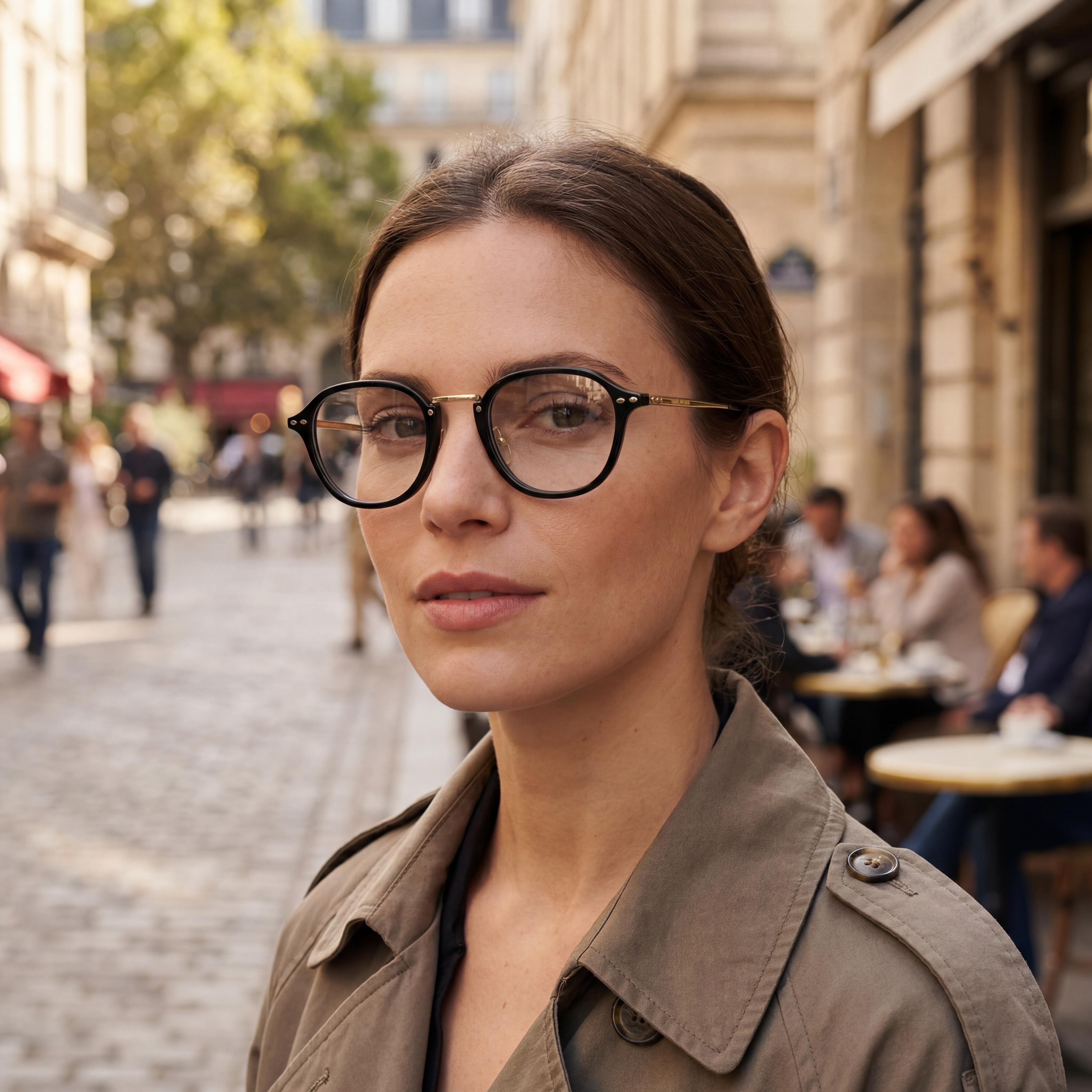 Isabel Marant Im 0034 Gafas de sol modernas para mujer con montura de poliamida y lentes de policarbonato negras doradas, 49 mm, Photo 4