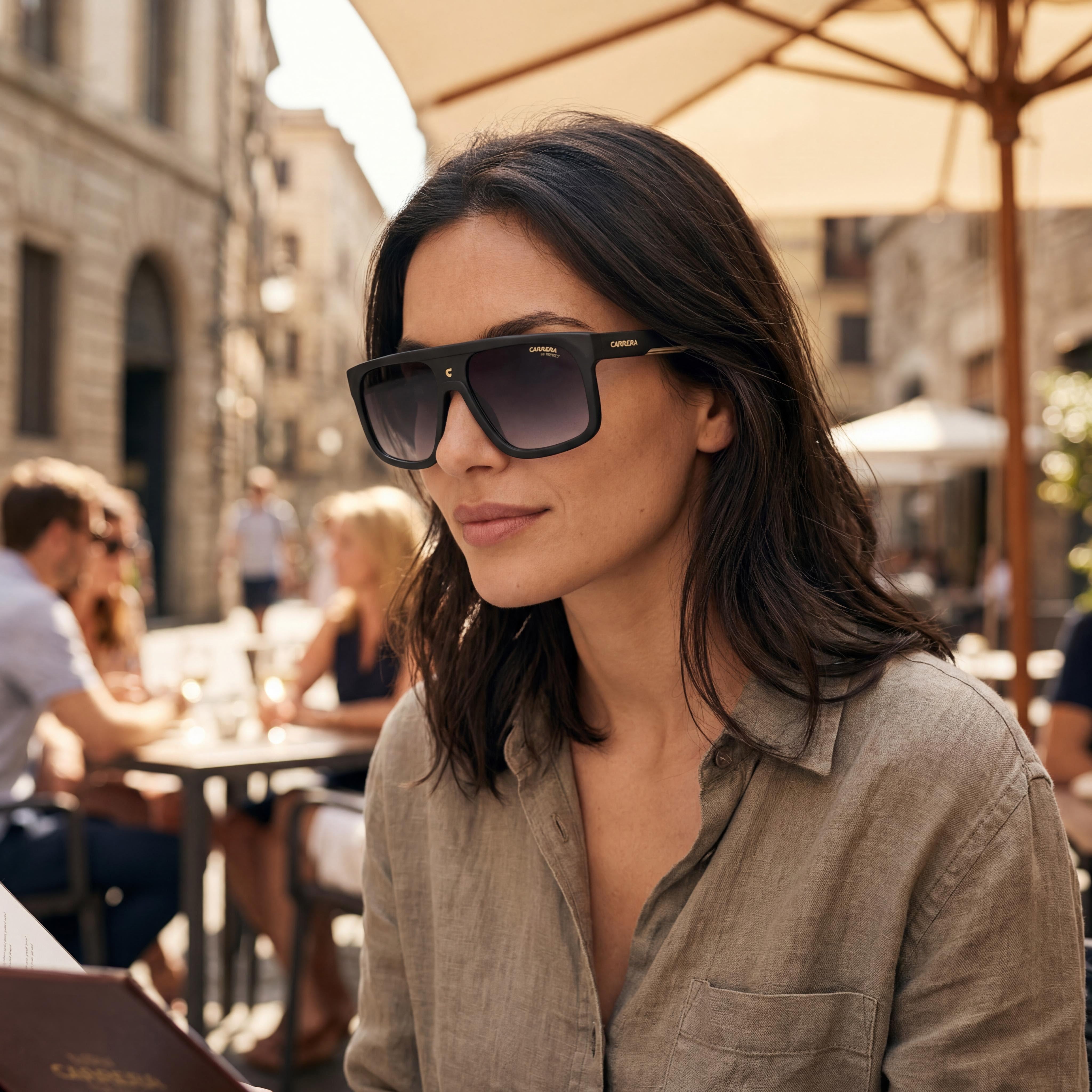 Carrera CARRERA 1061/S Classic Unisex Matte Black Acetate Rectangular Grey Shaded Polyester UV Protection 59mm Sunglasses, Photo 5