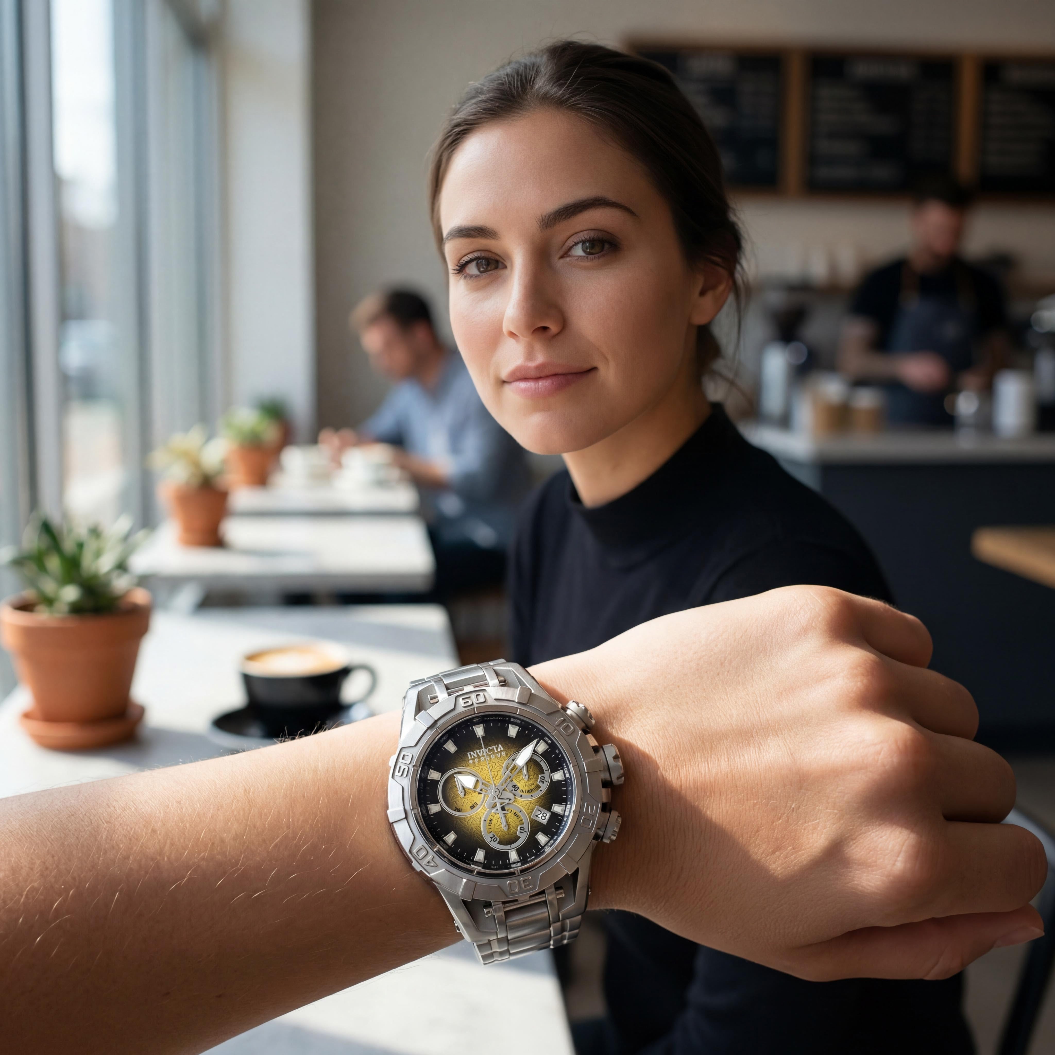 Invicta Reserve Ocean Warrior 47848 Unisex Stainless Steel 54mm Chronograph Watch with Yellow Dial, Photo 5