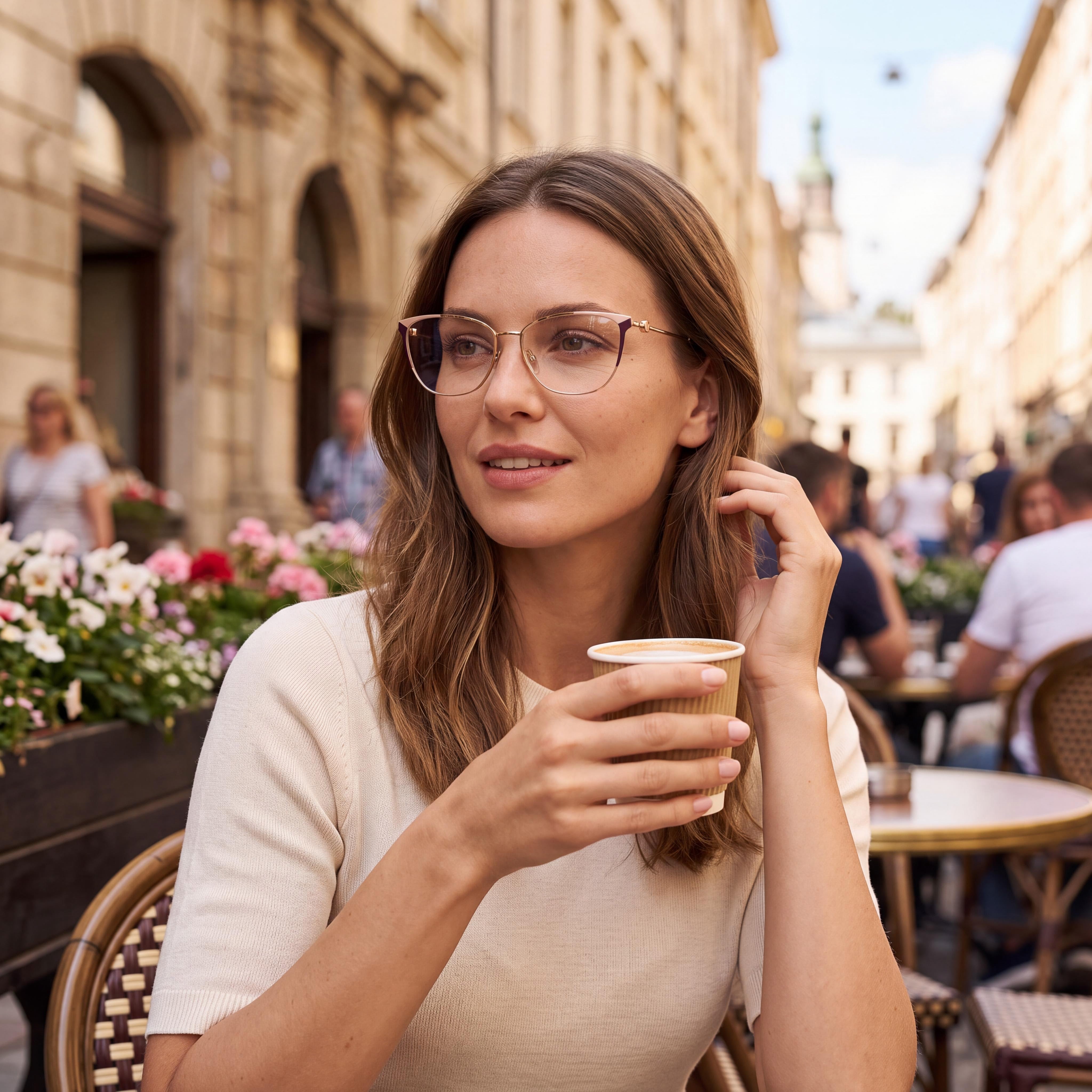 Carolina Herrera Modern Women's Alloy Steel Frame Gold Violet Polycarbonate Lens Sunglasses 57mm, Photo 4
