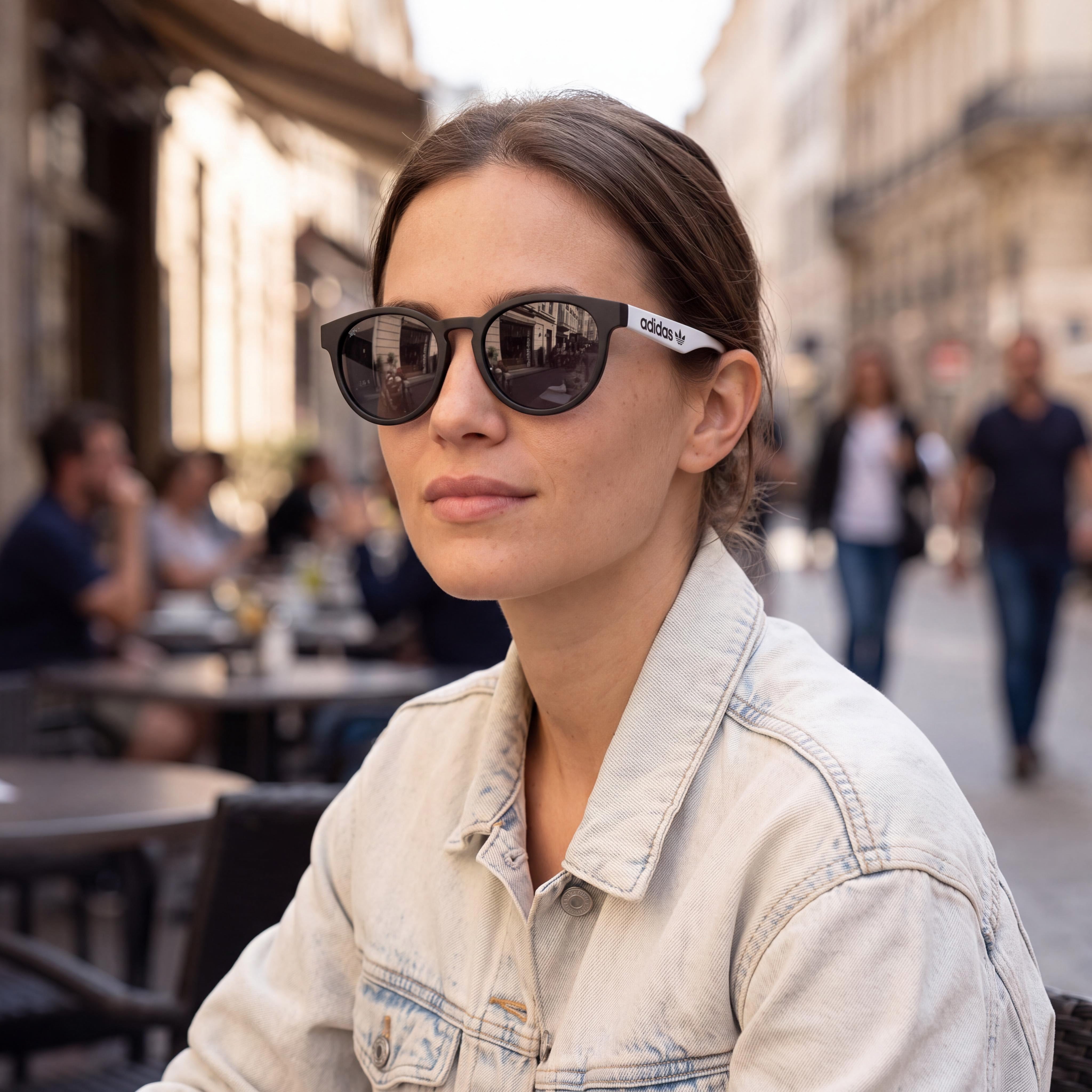 adidas Originals Contemporaneo Unisex Sunglasses, Injected Nero Bianco Frame, Smoke Mirror Lenses, 100% UV Protection, 52mm, Photo 5