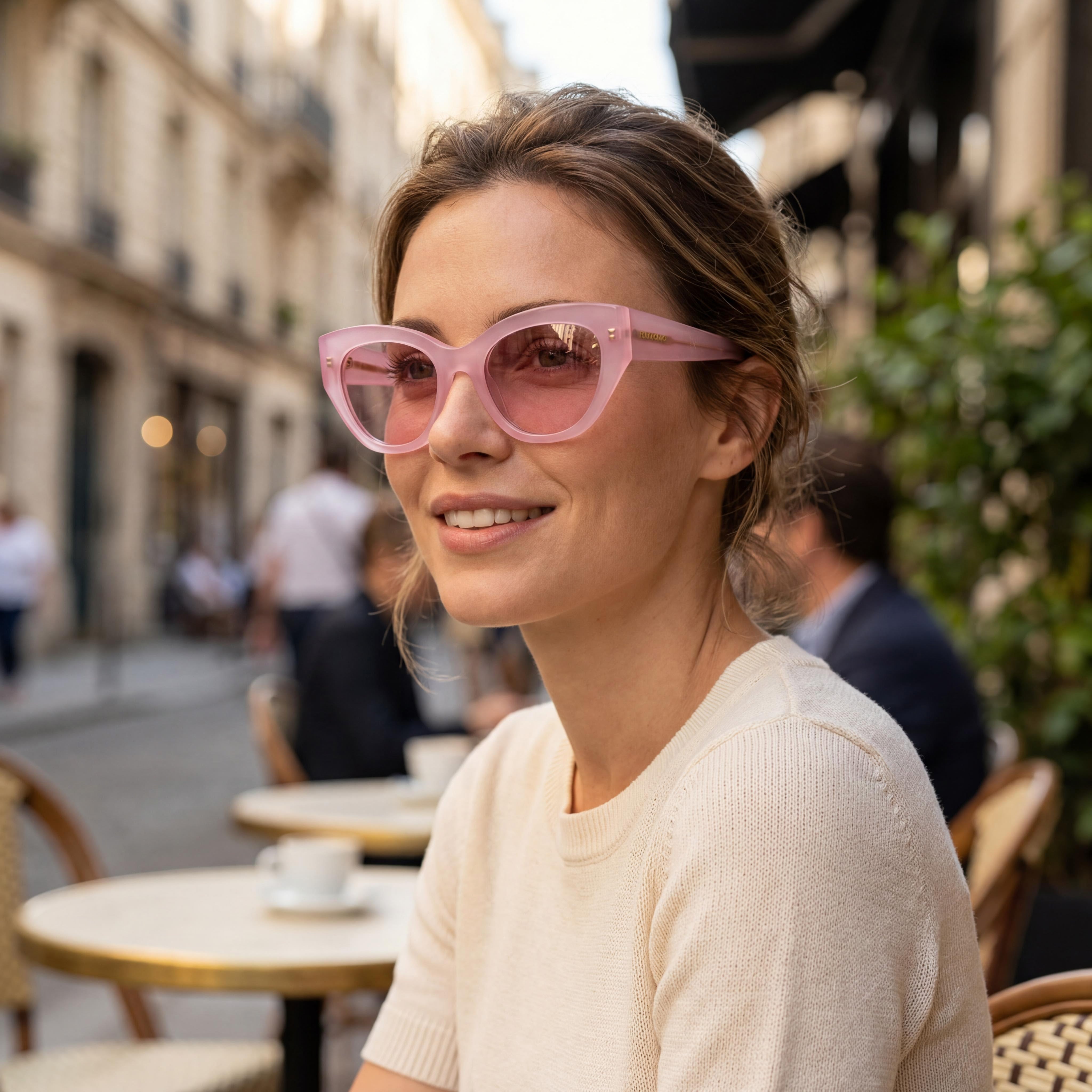 Gafas Ferragamo Sf1107s unisex de plástico multicolor, lentes rosa opalino sin polarizar con protección UV, 55mm, Photo 6