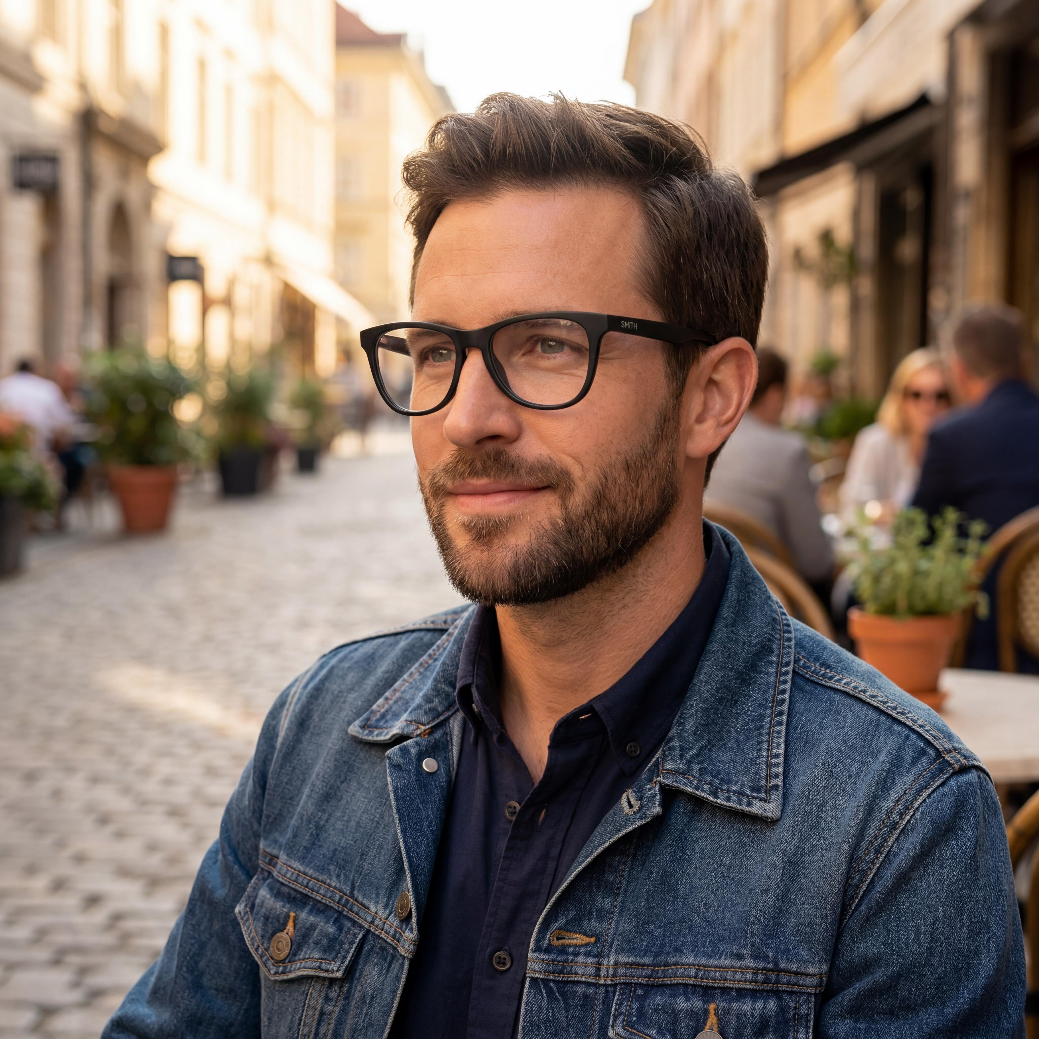 SMITH Optics Lynden Men's Matte Black Metal Round Full-Rim Prescription Eyeglasses 49-17-135, Photo 6