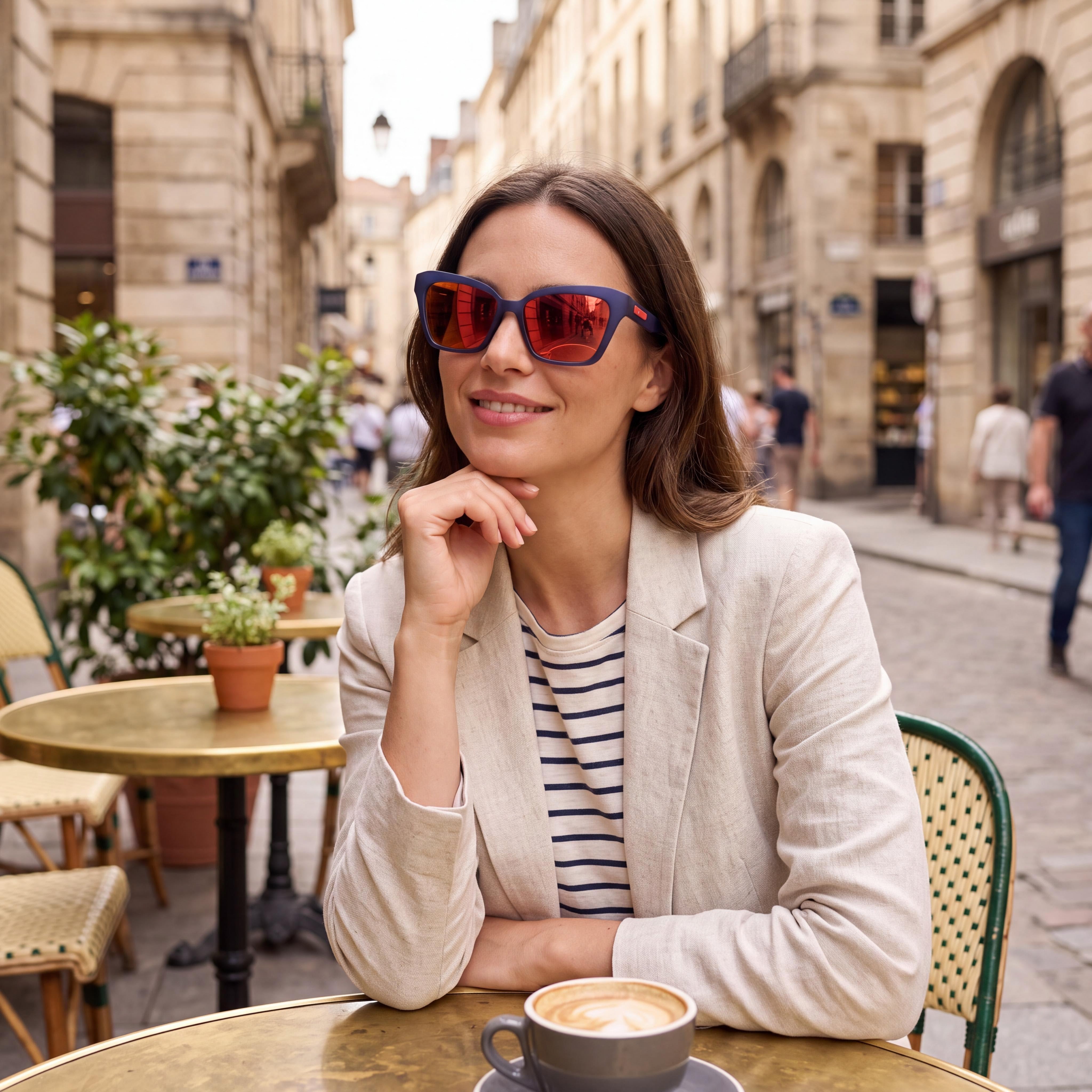 adidas Originals OR0038 85U Gafas de Sol Inyectadas Ojo de Gato Contemporáneas para Mujer, Montura Azul Celeste, Lentes Espejo Burdeos, Protección UV 55mm, Photo 6