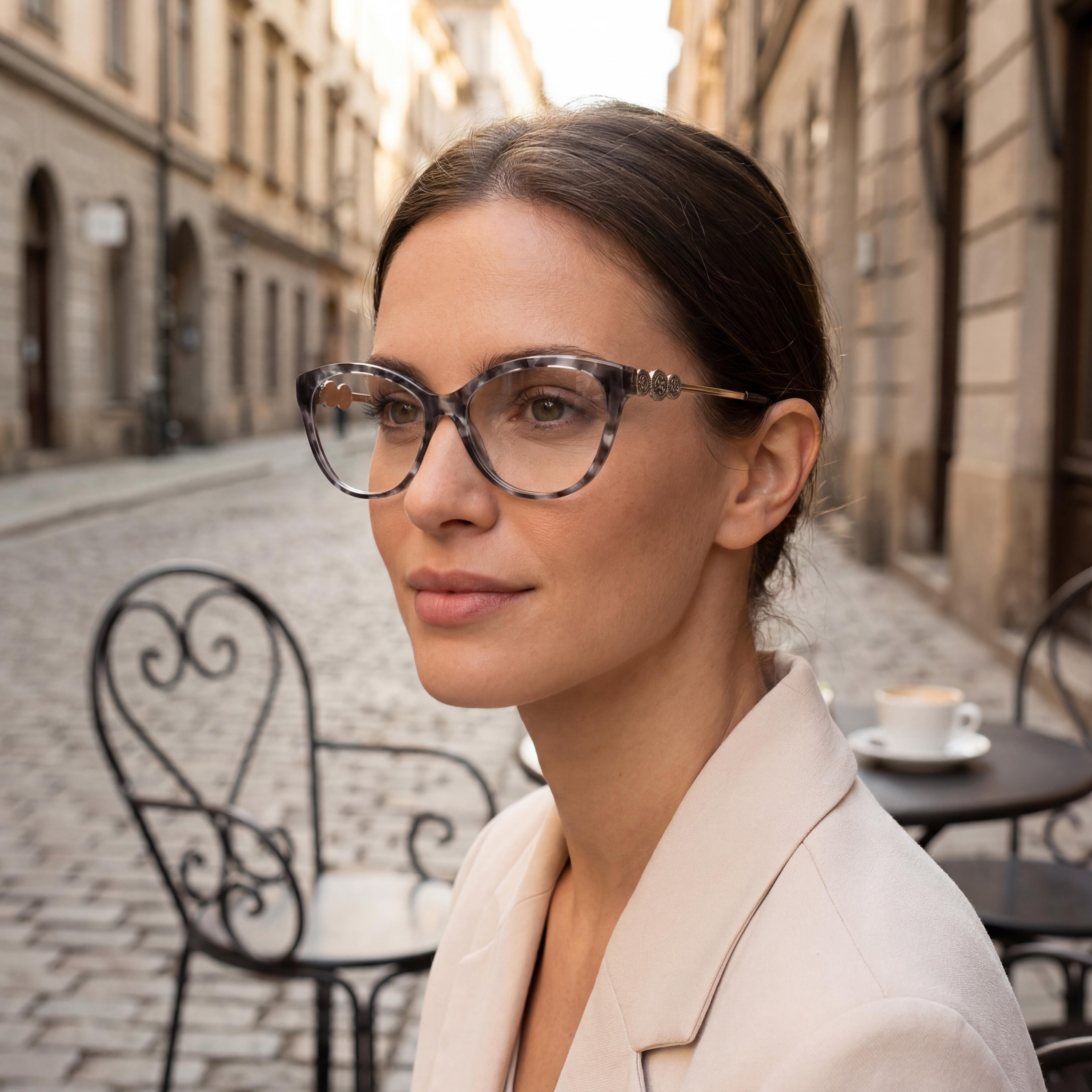 GUESS Gu50230 Gafas de Mujer con Montura de Plástico Gris Habana y Lentes Sin Graduación, Talla 50-16-140, Photo 5