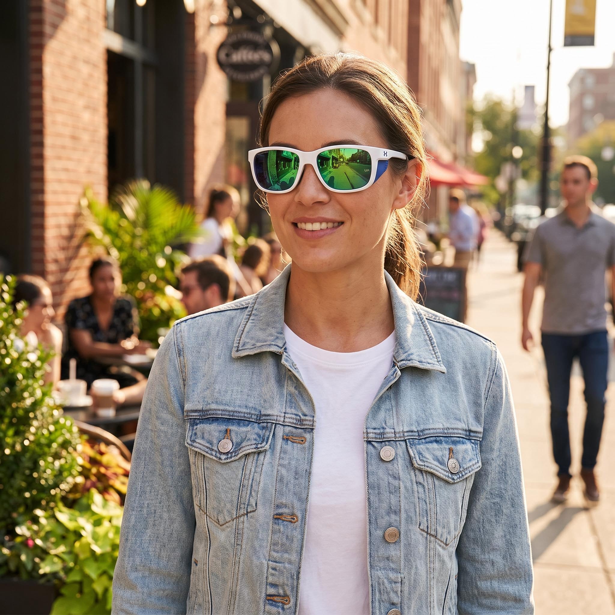 Under Armour Outdoor Women's White Blue Green Polyamide Frame Polarized UV Protection Sunglasses 58mm, Photo 6