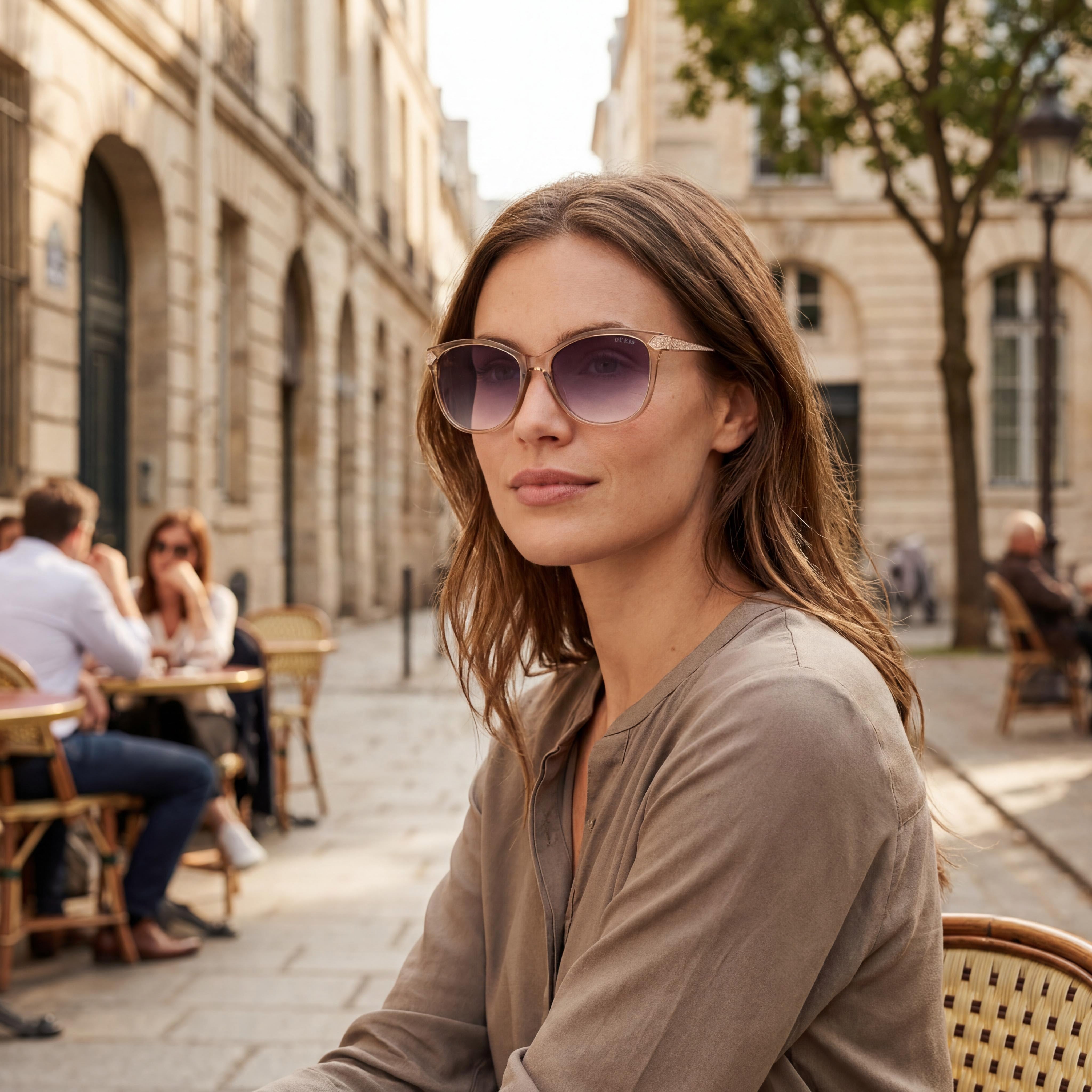 Guess GF6104 57T Beige Cat Eye Gradient Sunglasses for Women, Photo 6