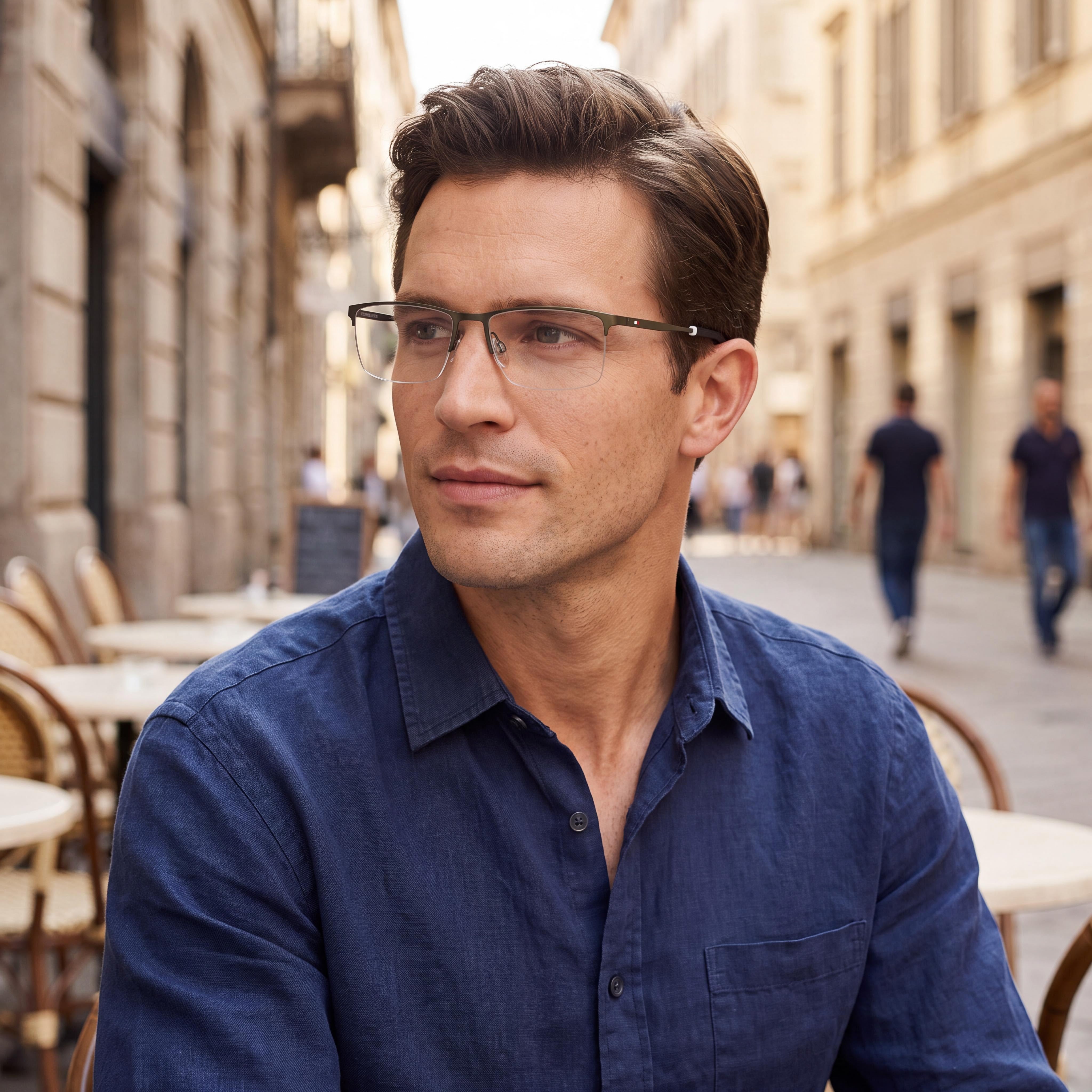 Gafas Tommy Hilfiger Th 1830 de acero inoxidable color oliva para hombre de 56 mm, Photo 5