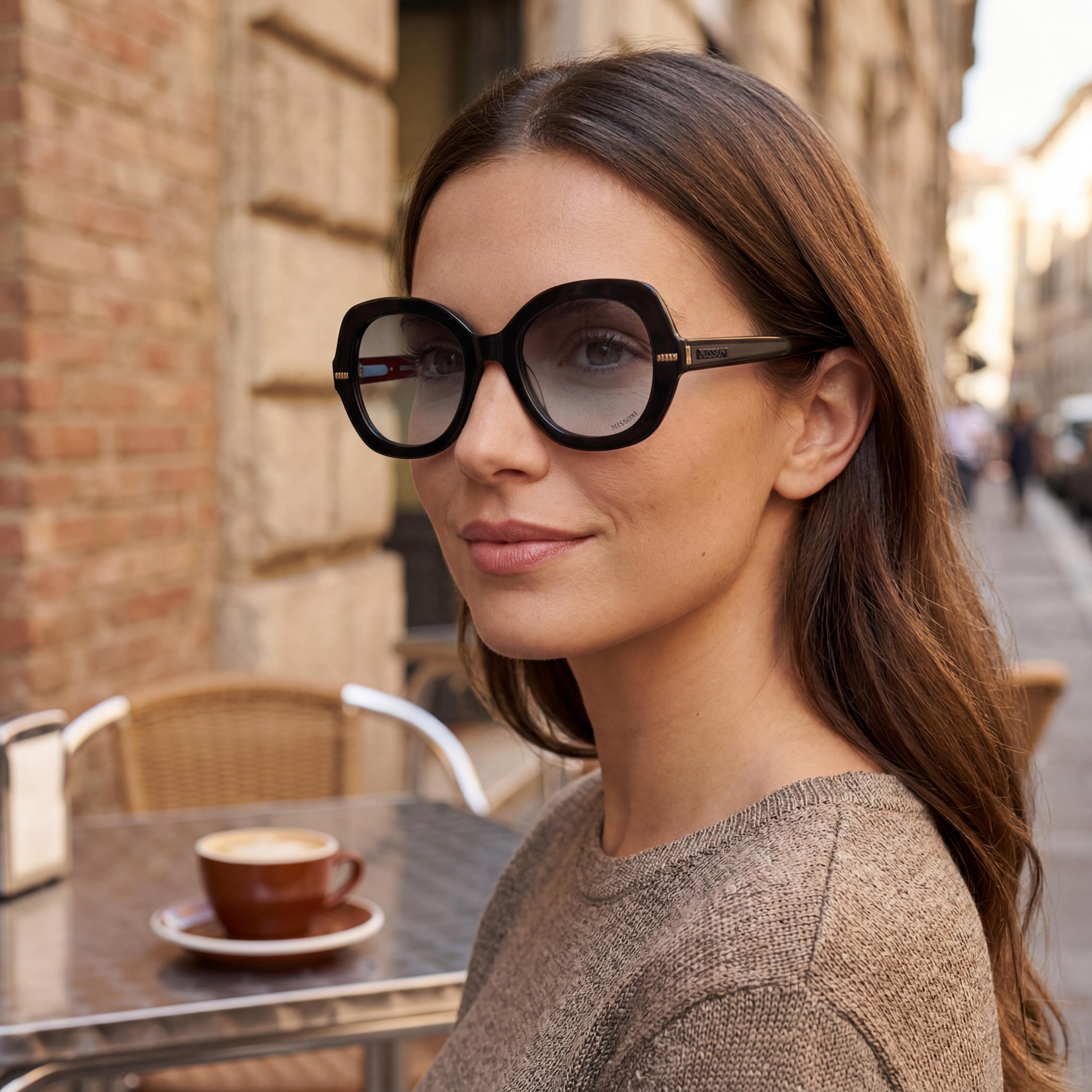 M Missoni Casual Women's Grey Acetate Sunglasses 52mm with Dark Grey Shaded UV Protected Polycarbonate Lenses, Photo 4