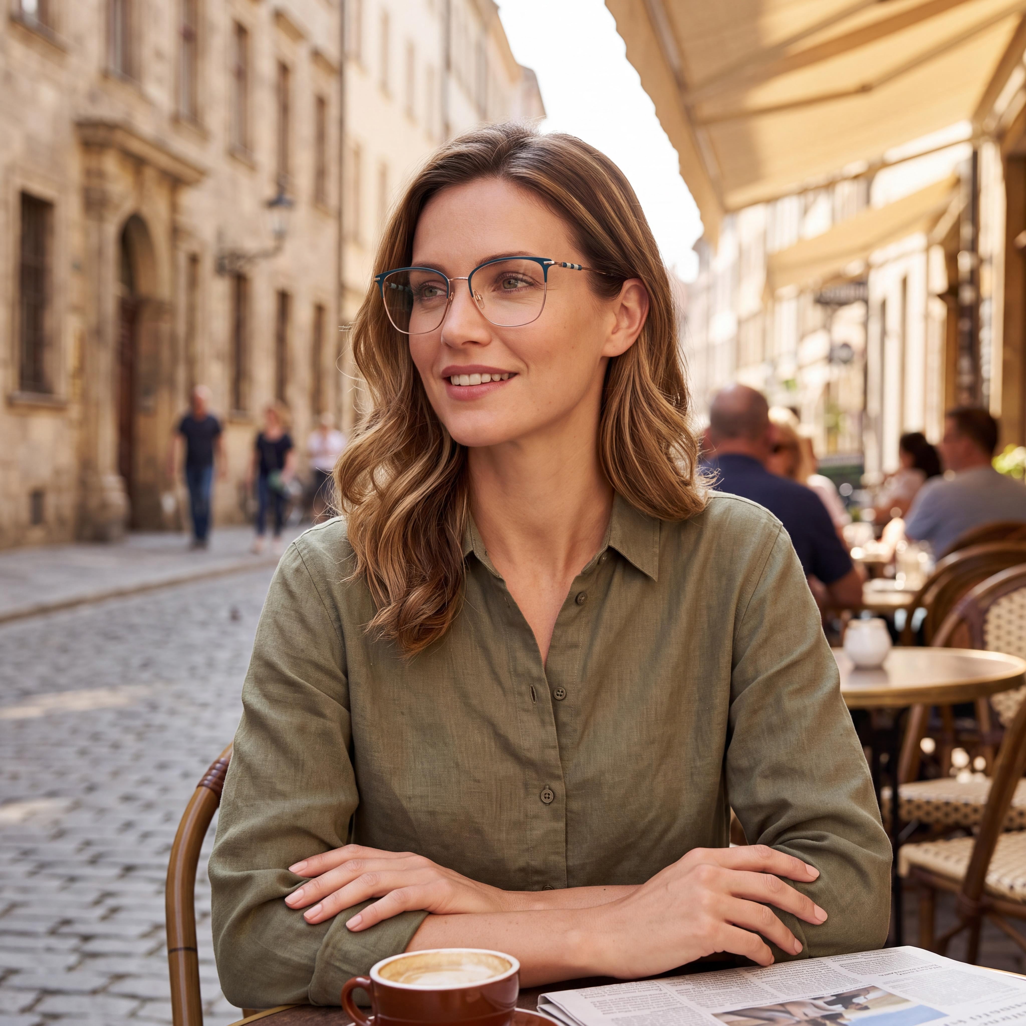 CAROLINA HERRERA CH 0040 Women's Rectangular Stainless Steel Gold Green Eyeglasses 54-16-140, Photo 5