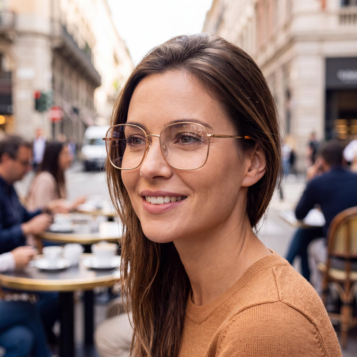 Tommy Hilfiger TH 1635 Women's Gold Copper Stainless Steel Frame Eyeglasses, Size 53-16-140, Photo 4