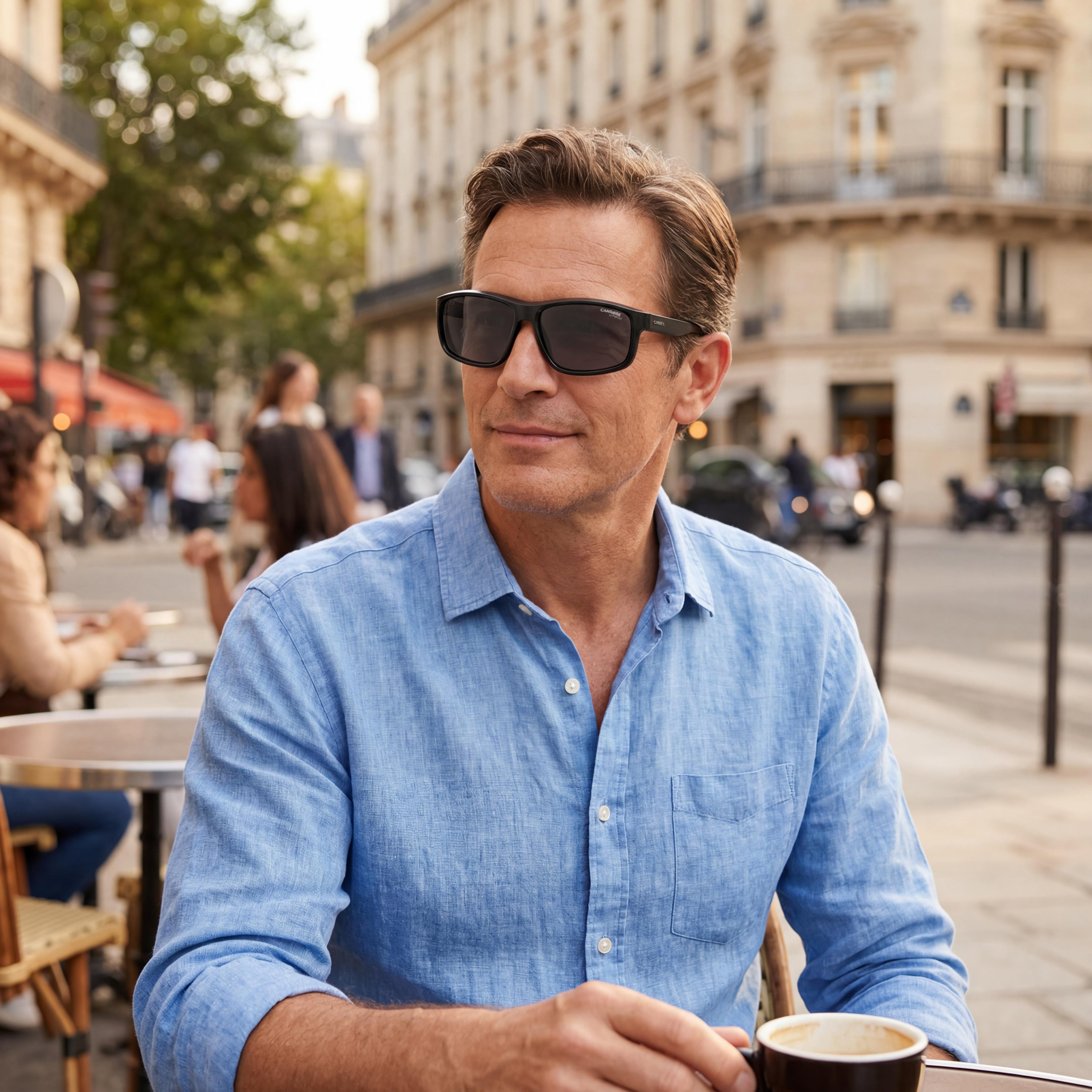 Carrera 8038/S Men's Polyamide Black/Grey Frame Black Lens Non-Polarized UV Protection Sunglasses 61mm, Photo 4