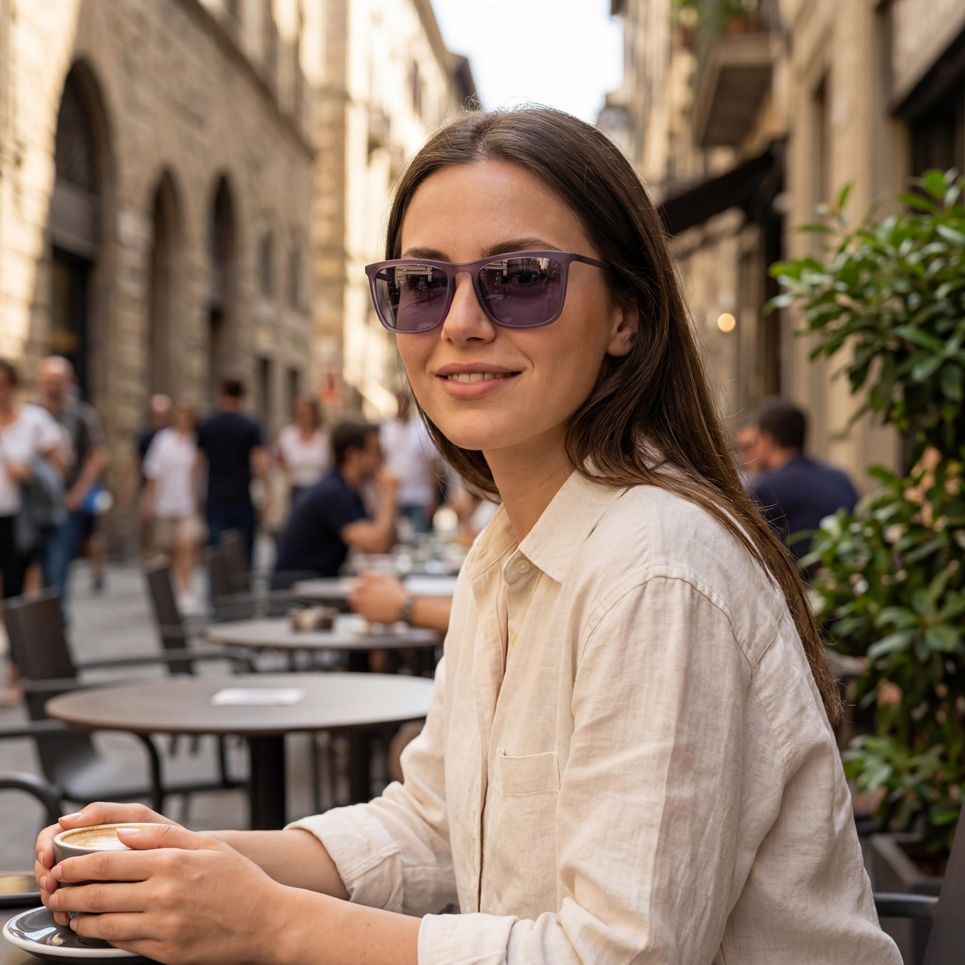 DKNY Dk505s Women's Square Plastic Purple Frame Purple Lens UV Protected 53mm Sunglasses, Photo 4