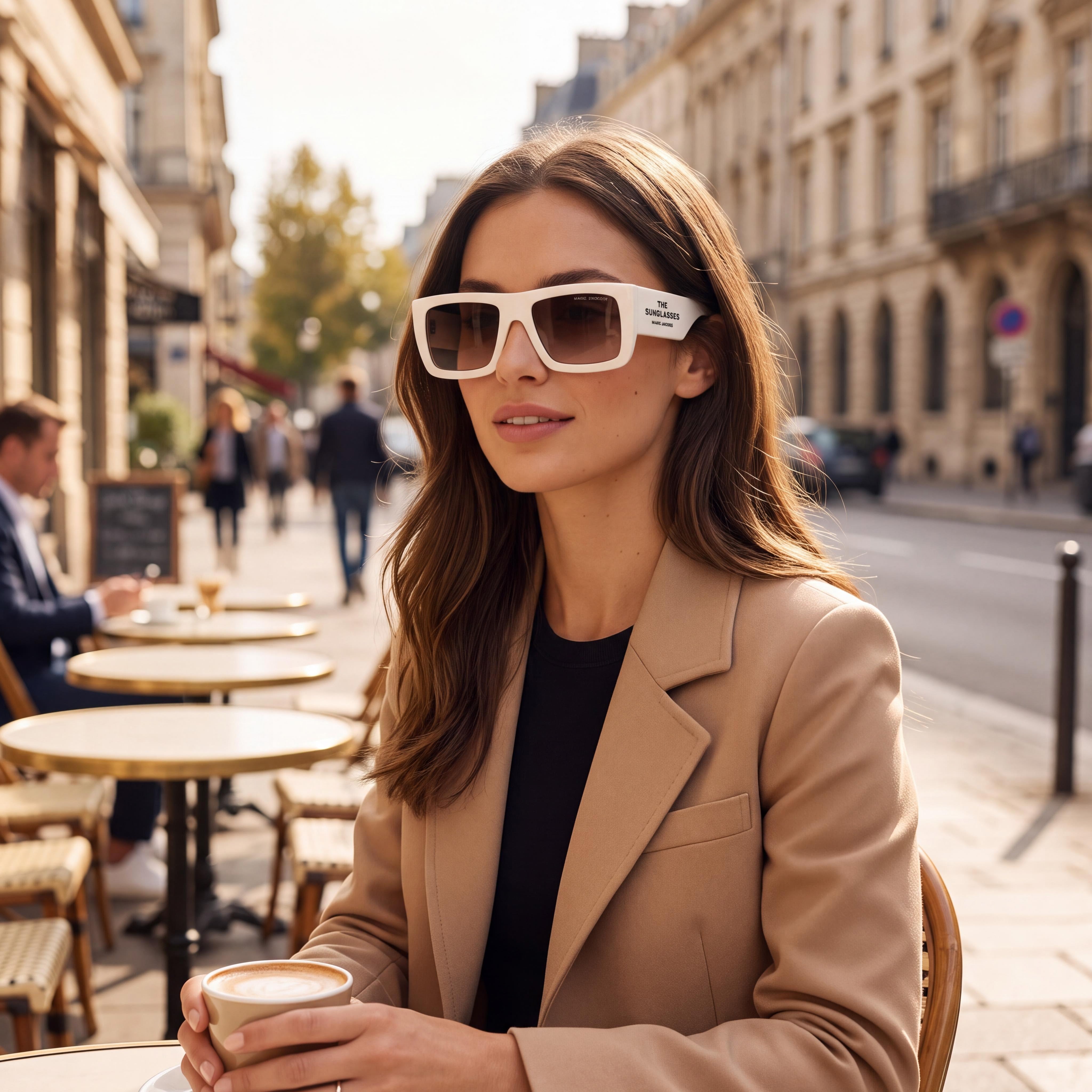 Marc Jacobs MARC 775/S Women's Wayfarers Sunglasses, Ivory Polyamide Frame, Brown Non-Polarized UV Protection Lenses, 53mm, Photo 4